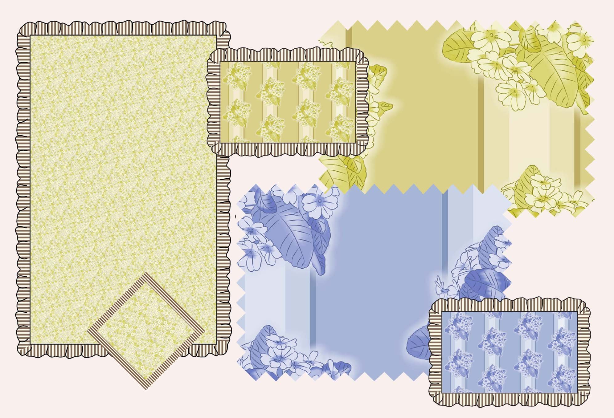 Primroses Pillow Covers and Tablecloth