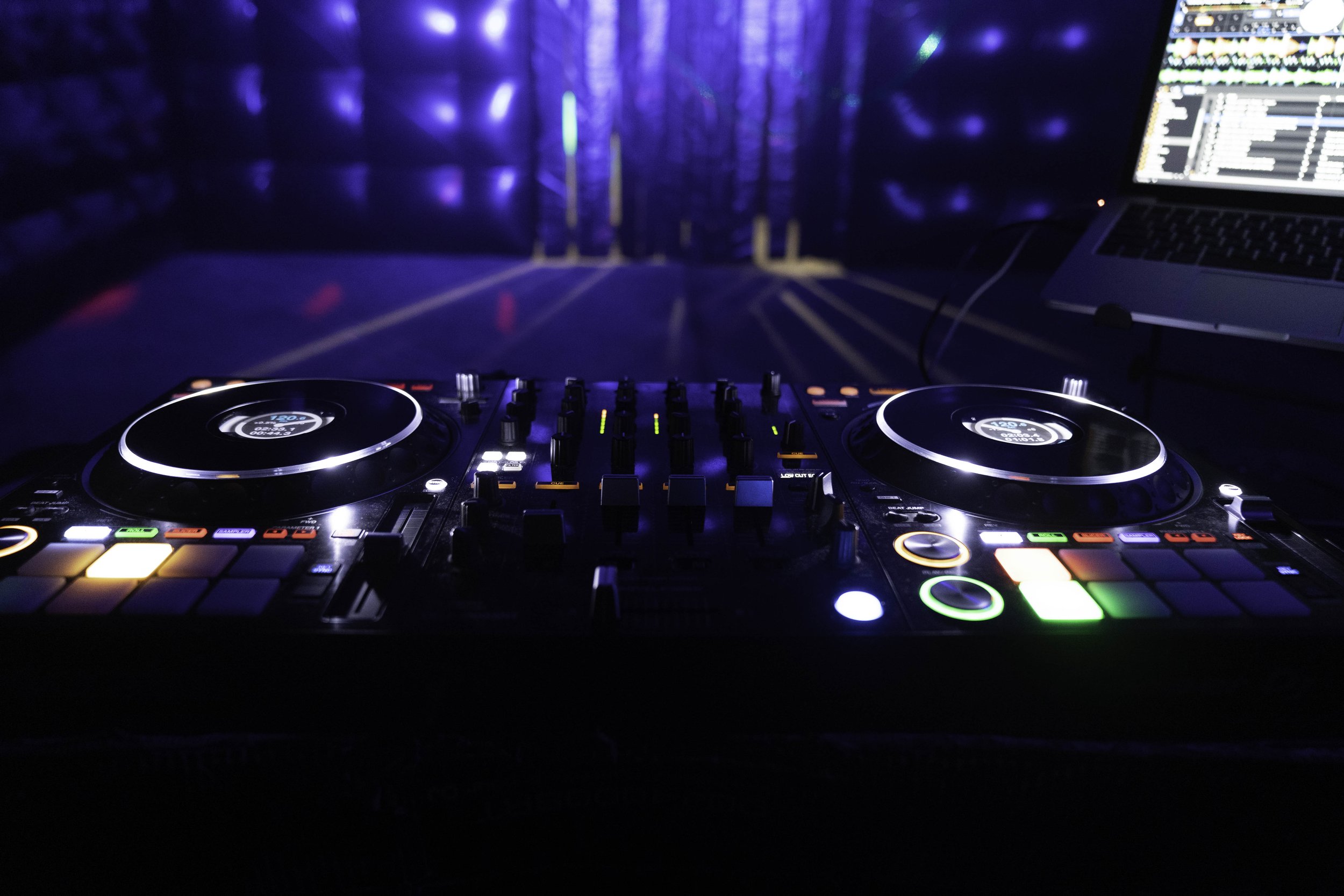 photo behind DJ deck
