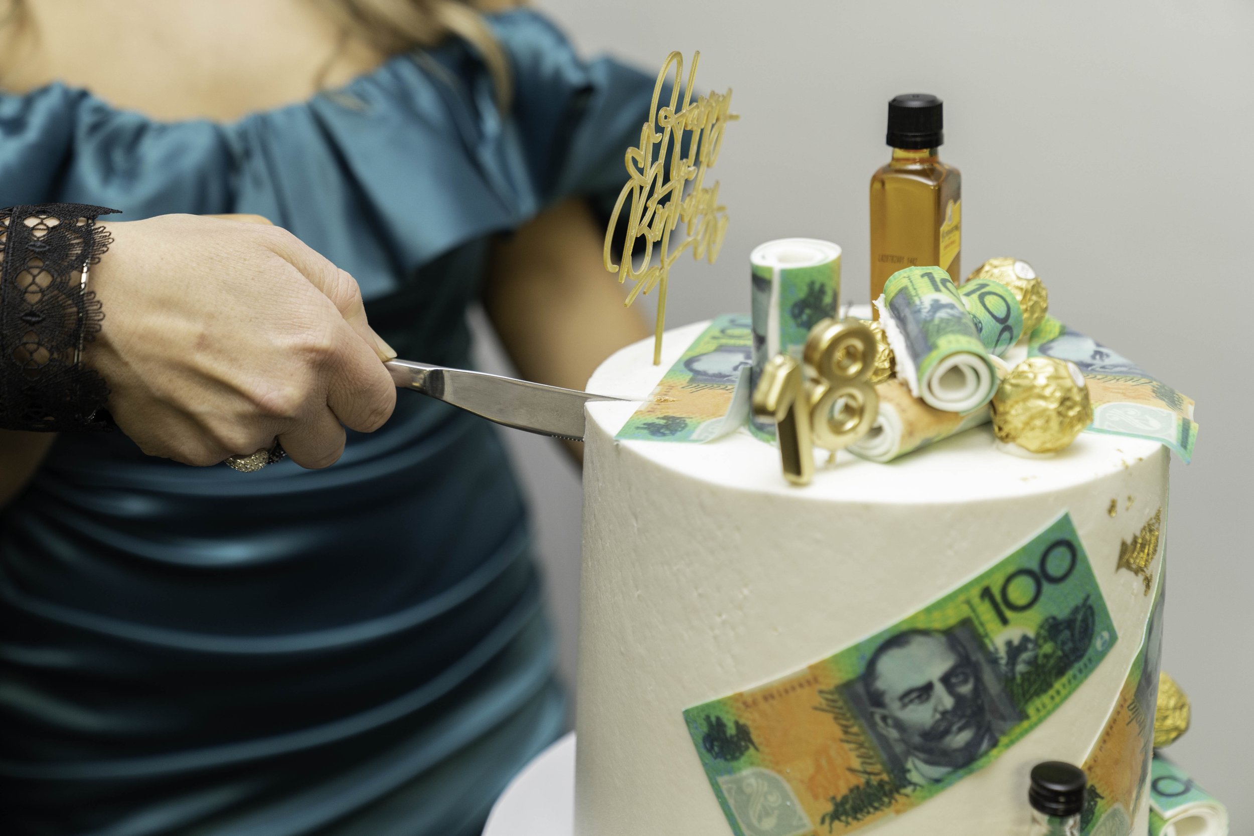 cutting the birthday cake
