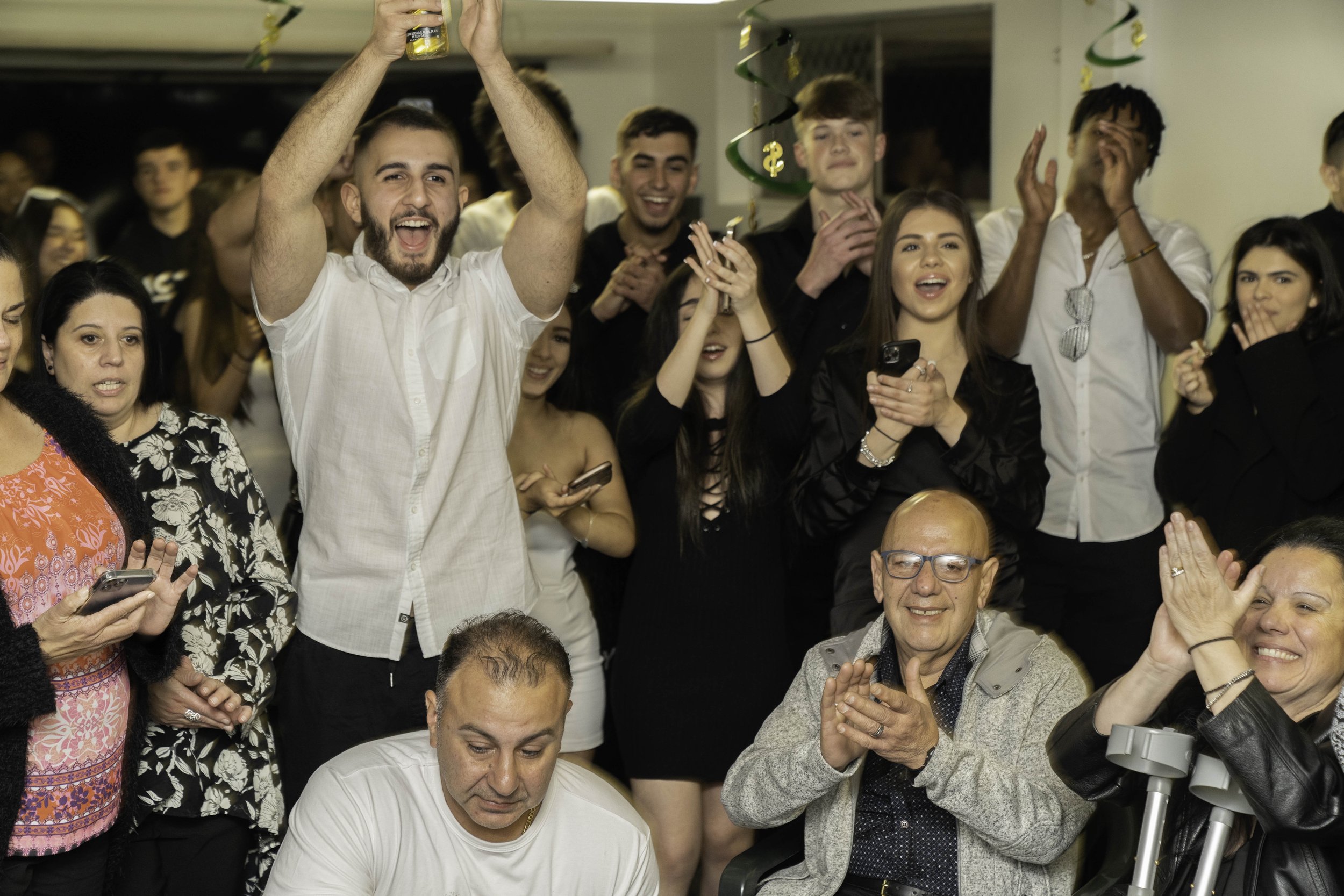 friends cheering