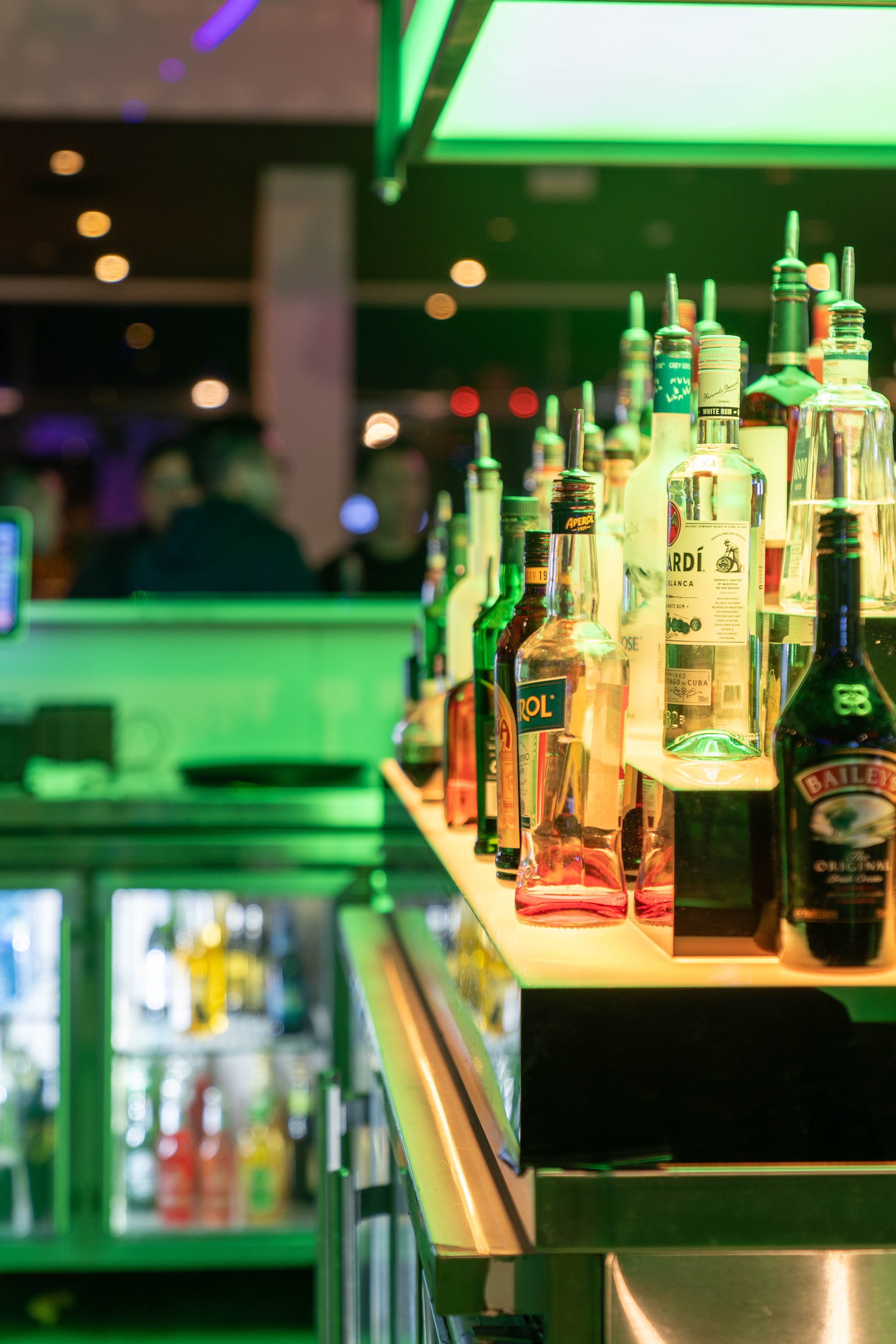 side shot of bottles