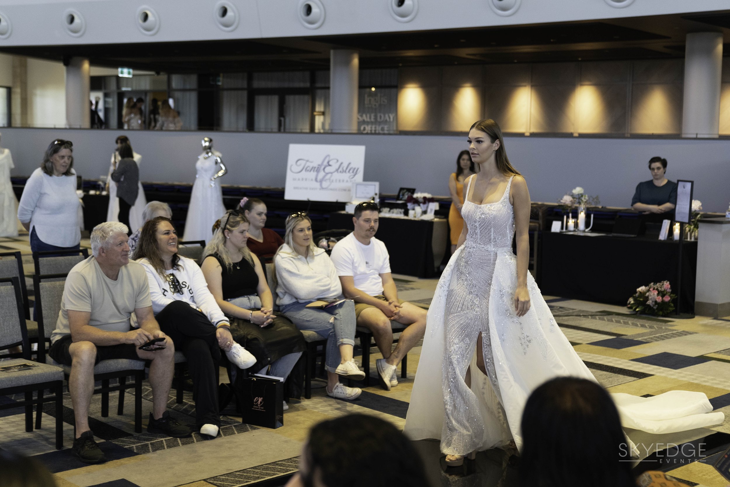 model catwalking down