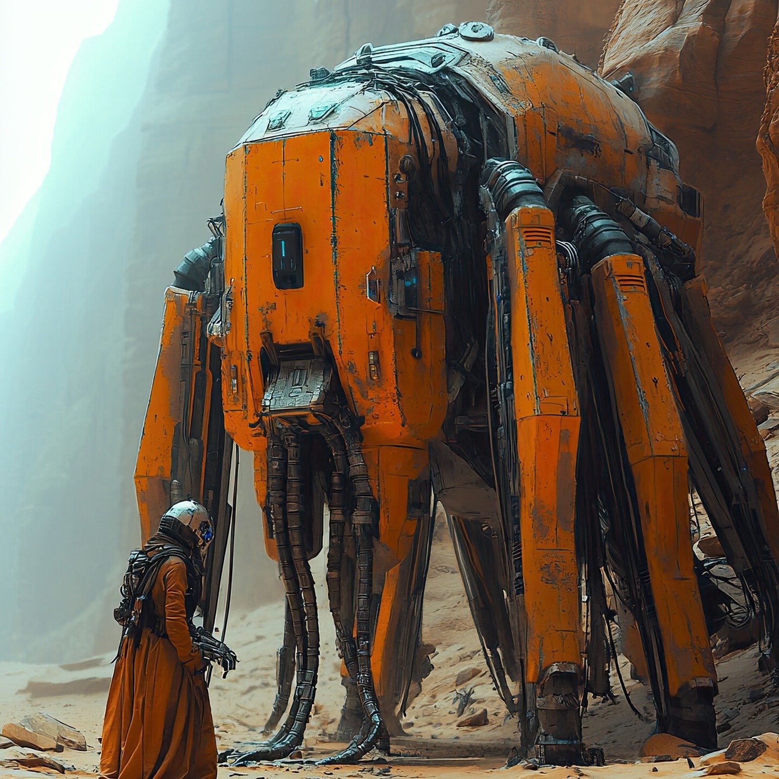 &lsquo;Lost among the cliffs, it is a mech of ancient technology. It is impossible to decipher its intent. But, nevertheless, its presence here fills us with a sense of the strange experience of the civilization that has engrossed itself in a mission