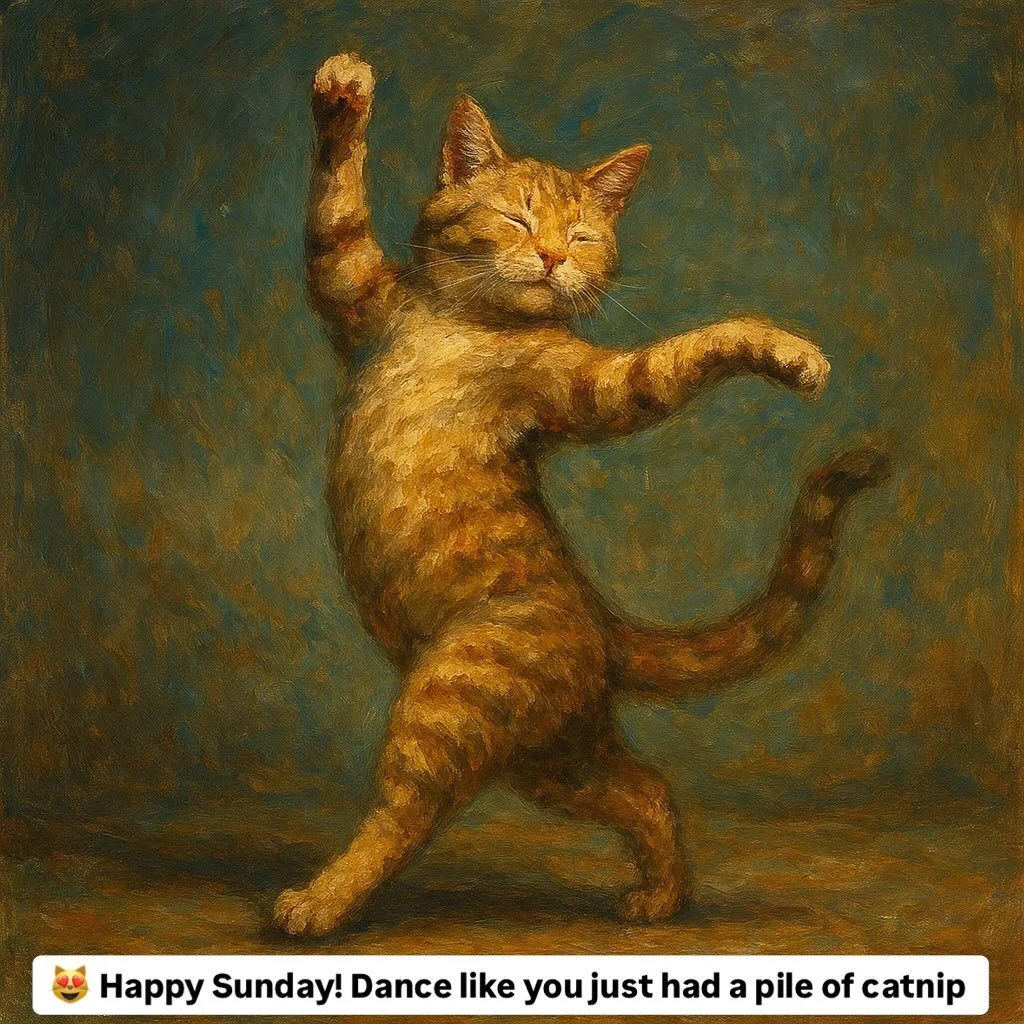 Dance like you just had a pile of catnip!
(💓 Dia and Noche)

#catnip #cattitude #sundayvibes