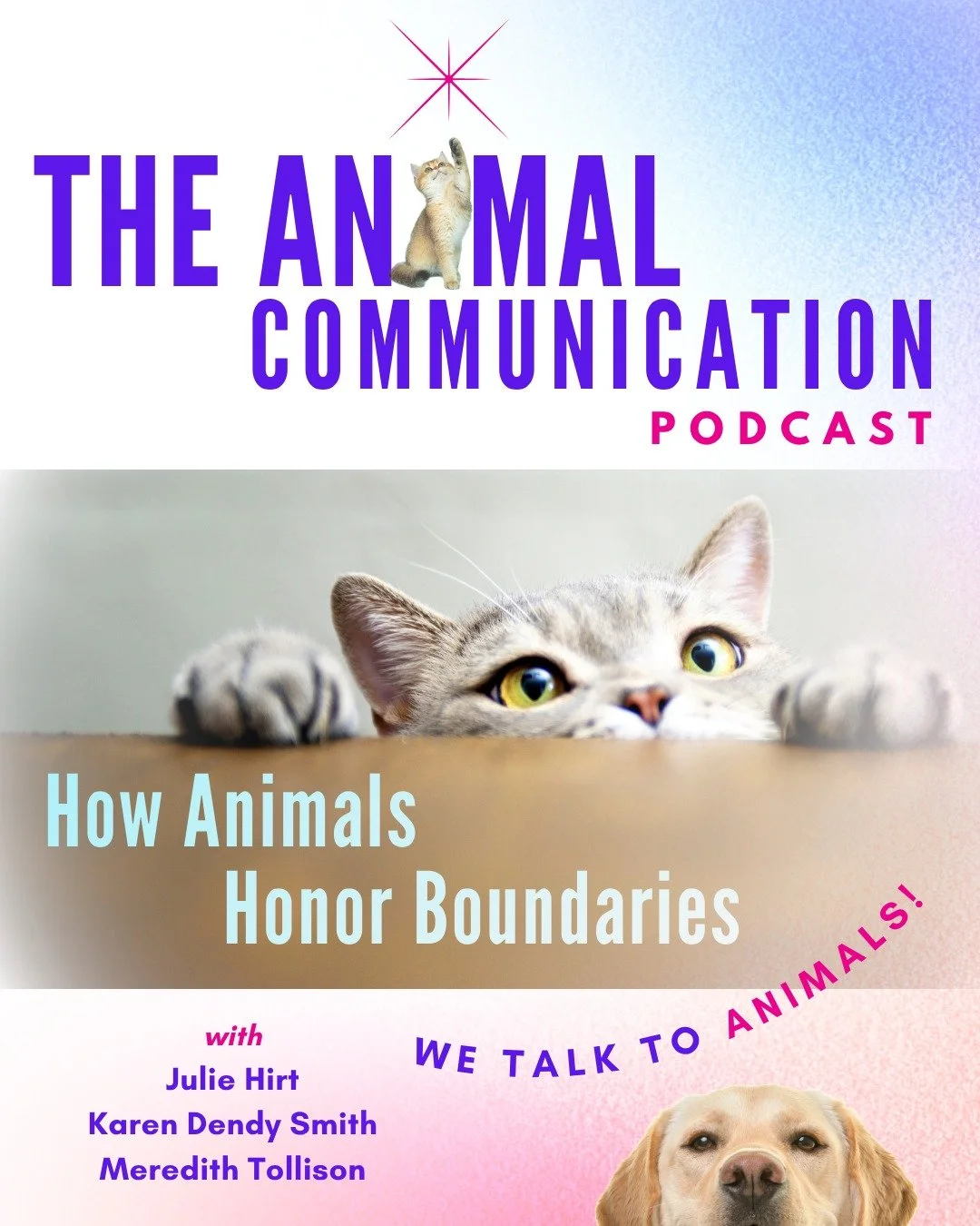 🐾💖 New Episode: How Animals Honor Boundaries

In this episode, @karendendysmith_intuitive , @meredithtollison , and @juliehirt_intuitive explore one of the most quietly powerful lessons our animals offer us: how to honor boundaries - our own, their