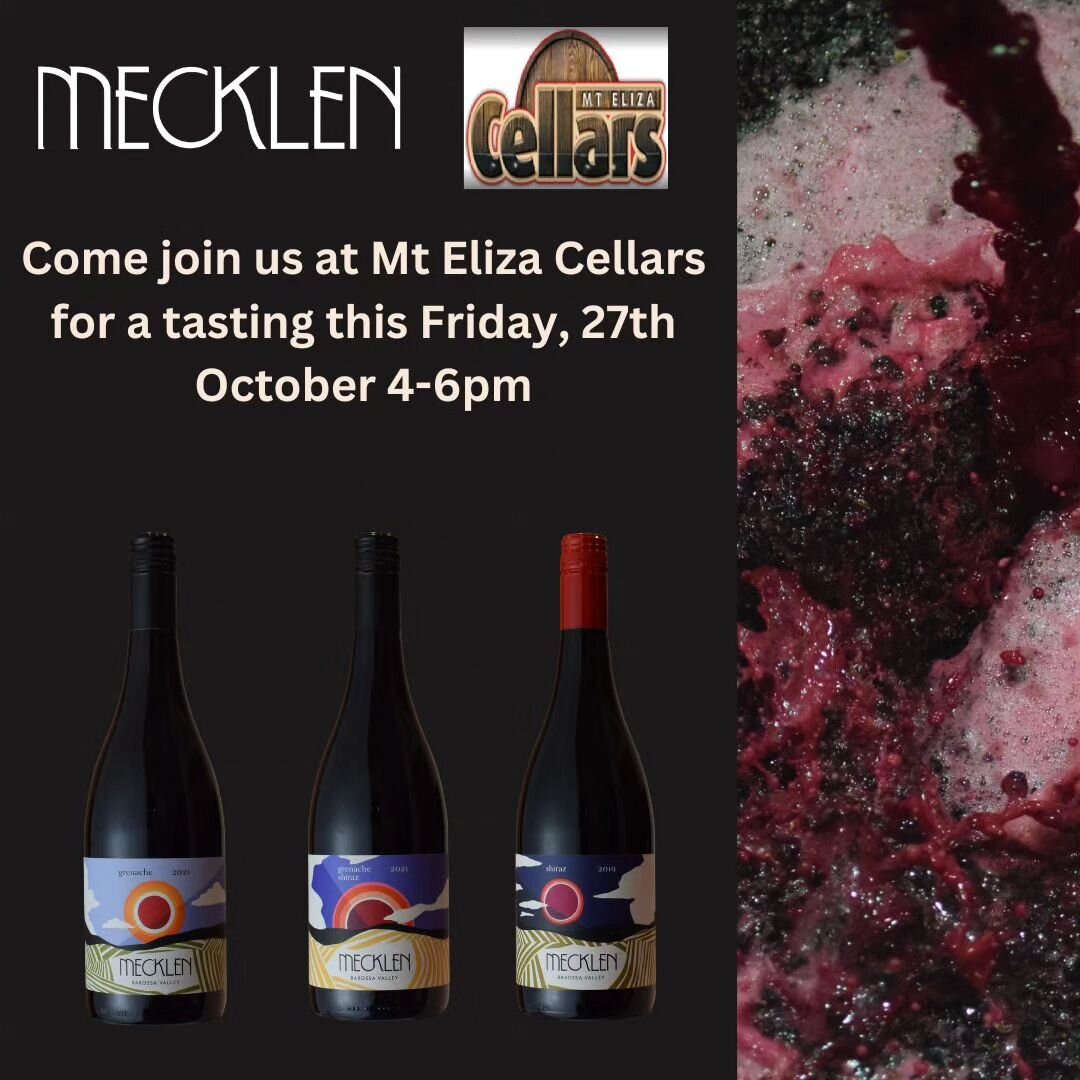 Come join us at Mt Eliza Cellars for a tasting this coming Friday, 27th October 4-6pm

#winelover #barossavalley #grenache #grenacheshiraz #shiraz #vino #winetasting #oldvine