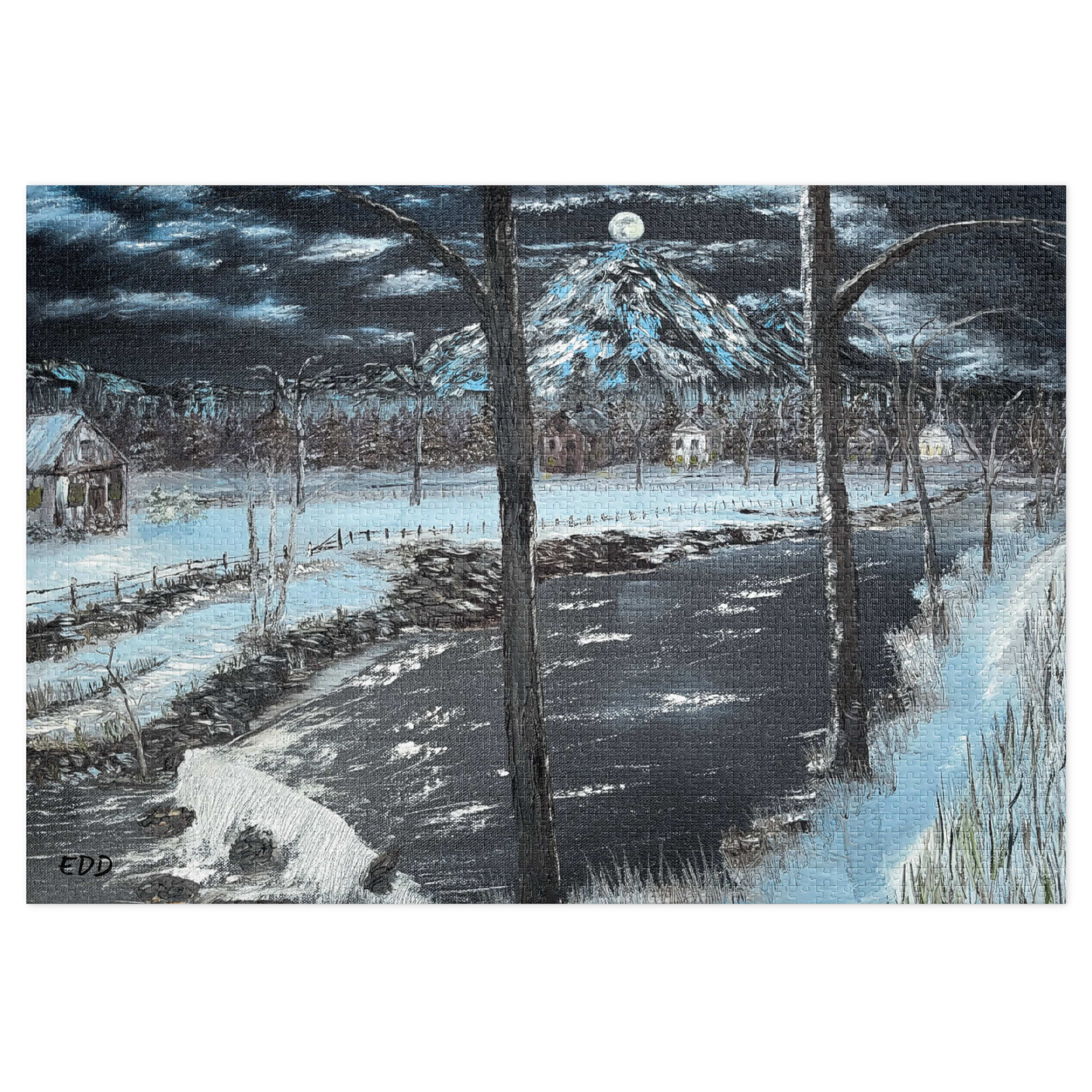 RDRY Wintry Brook Jigsaw Puzzle with Tin. Available in 6 sizes 30-200 pieces!
