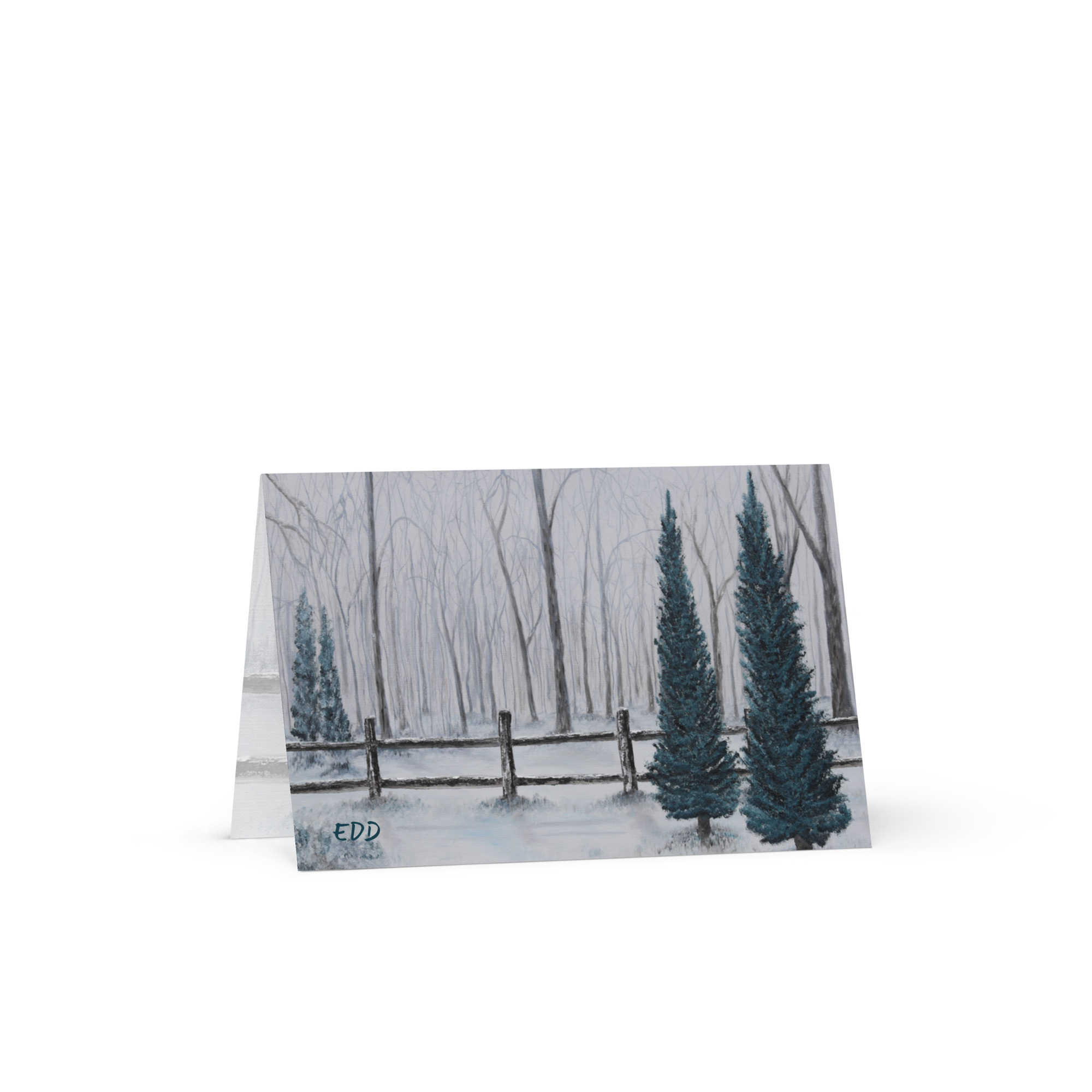 RDRY Tranquil Backyard Evergreens Greeting Card