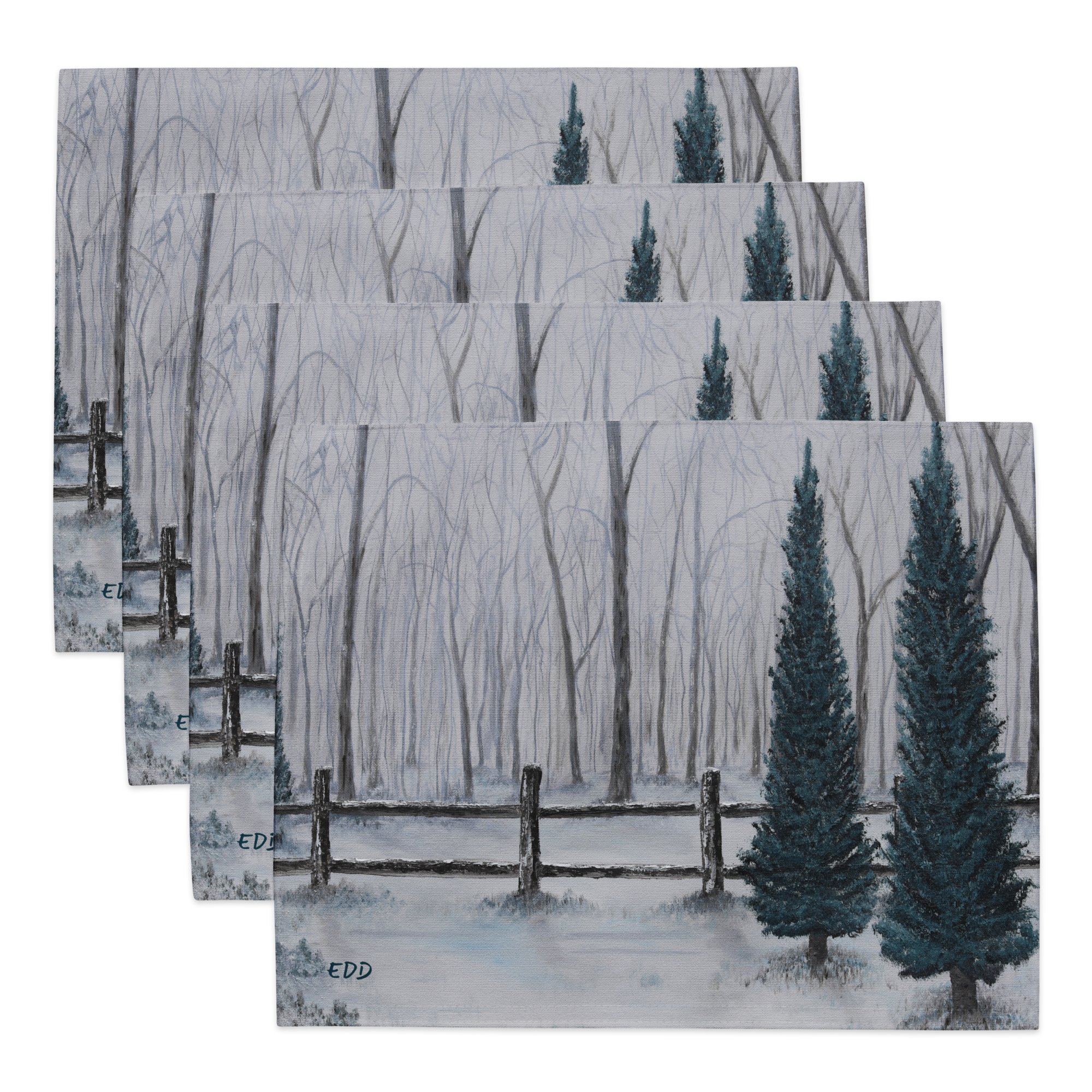 RDRY Tranquil Backyard Evergreens Placemat Set