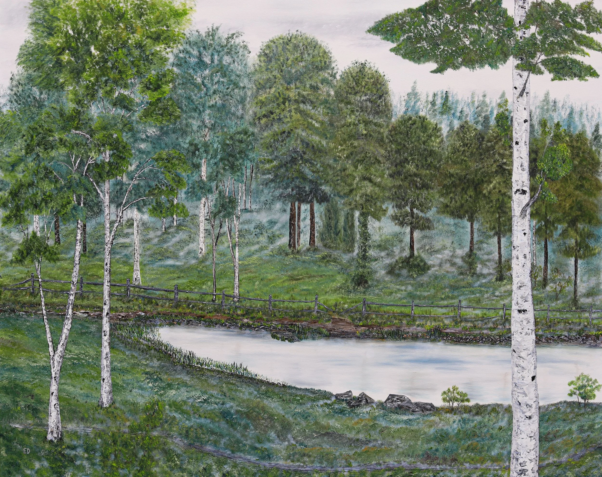 Woodland Pond 60x48 $1600.