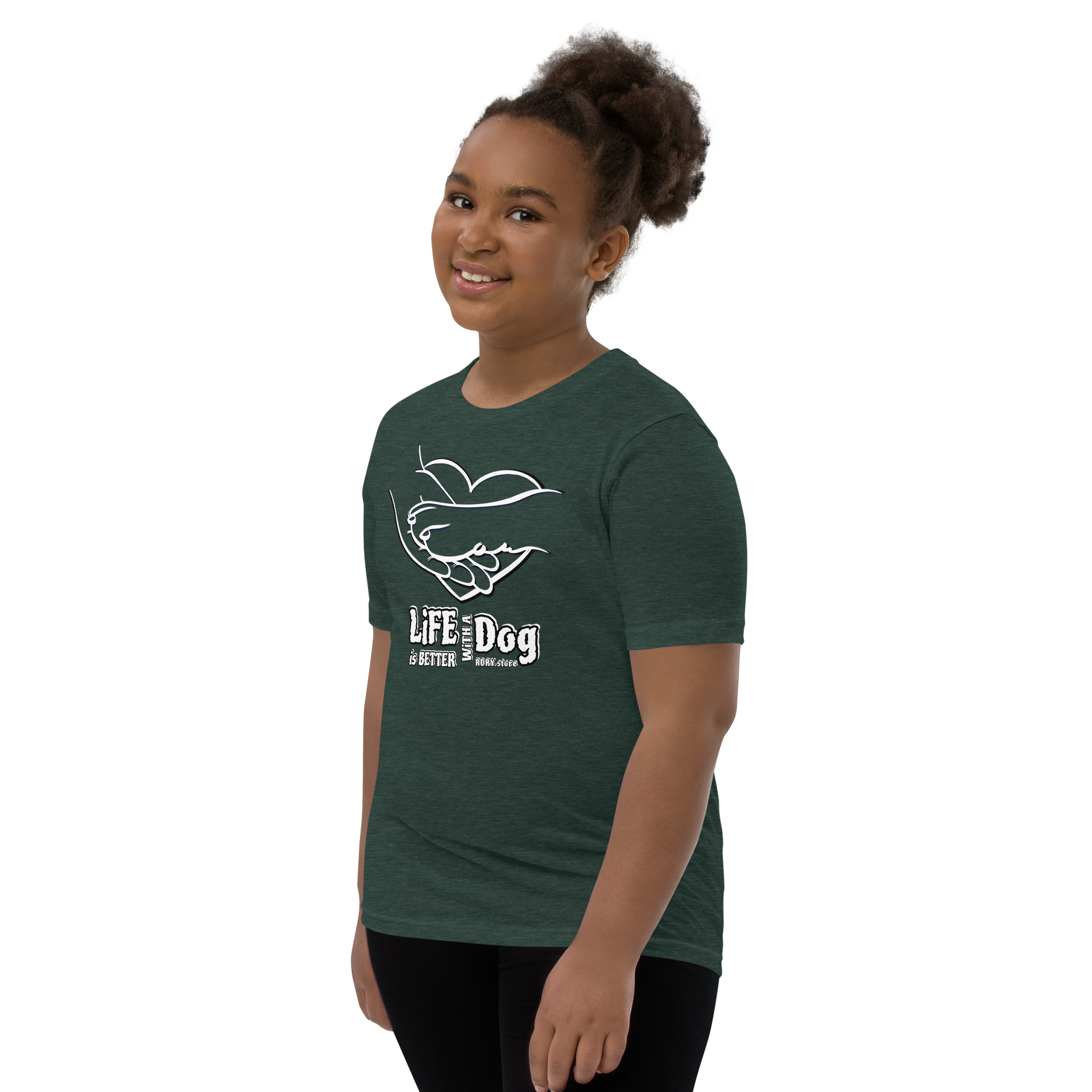 youth-staple-tee-heather-forest-left-front-6a30547c67647.png