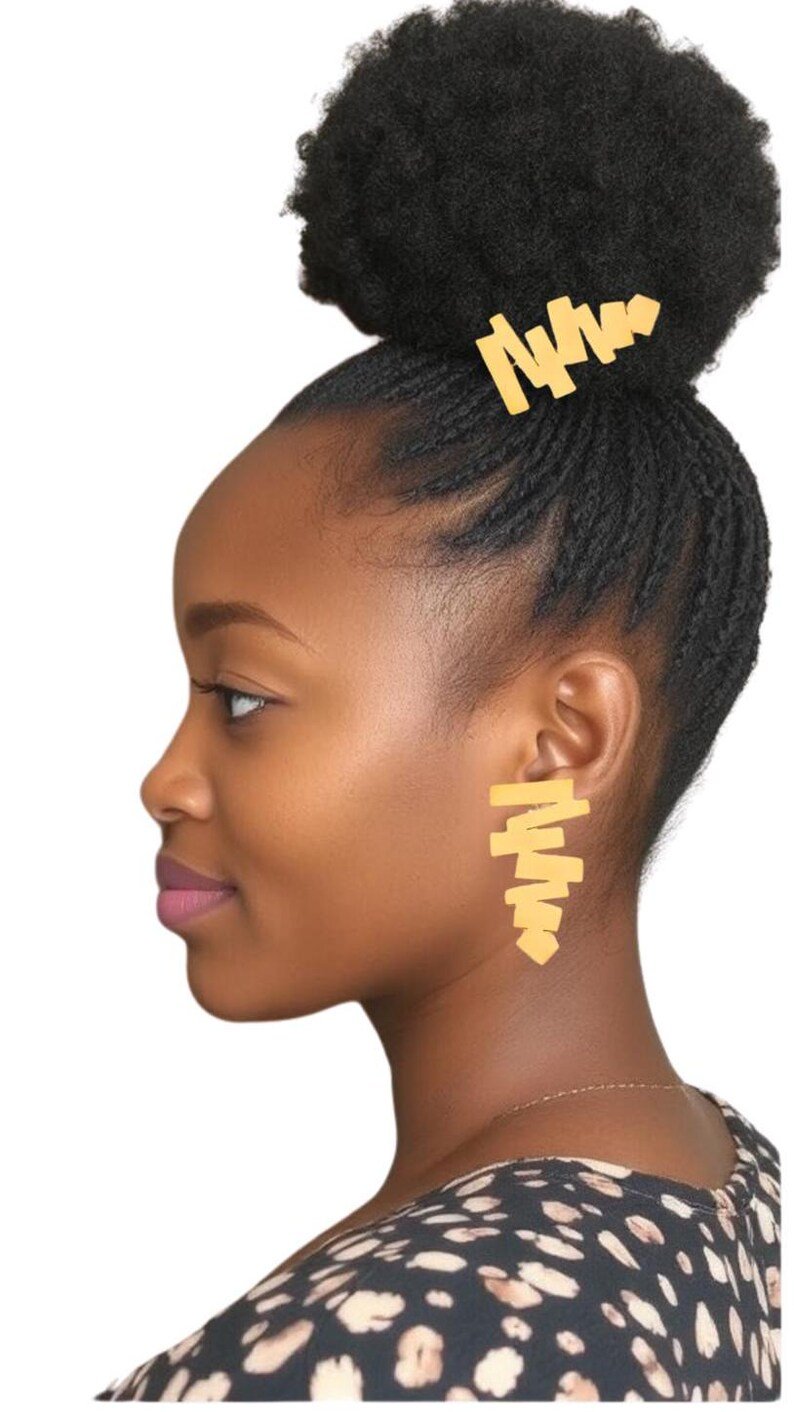Geometric Dual-Use Earrings & Hair Ornaments – Silver & Gold