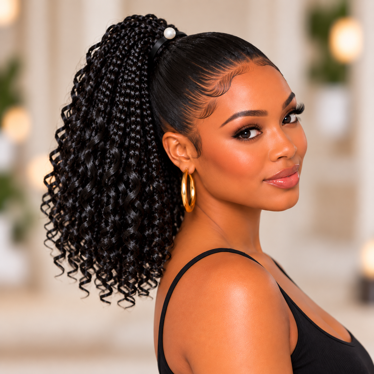 Elegant Braided Ponytail Beauty Portrait.png