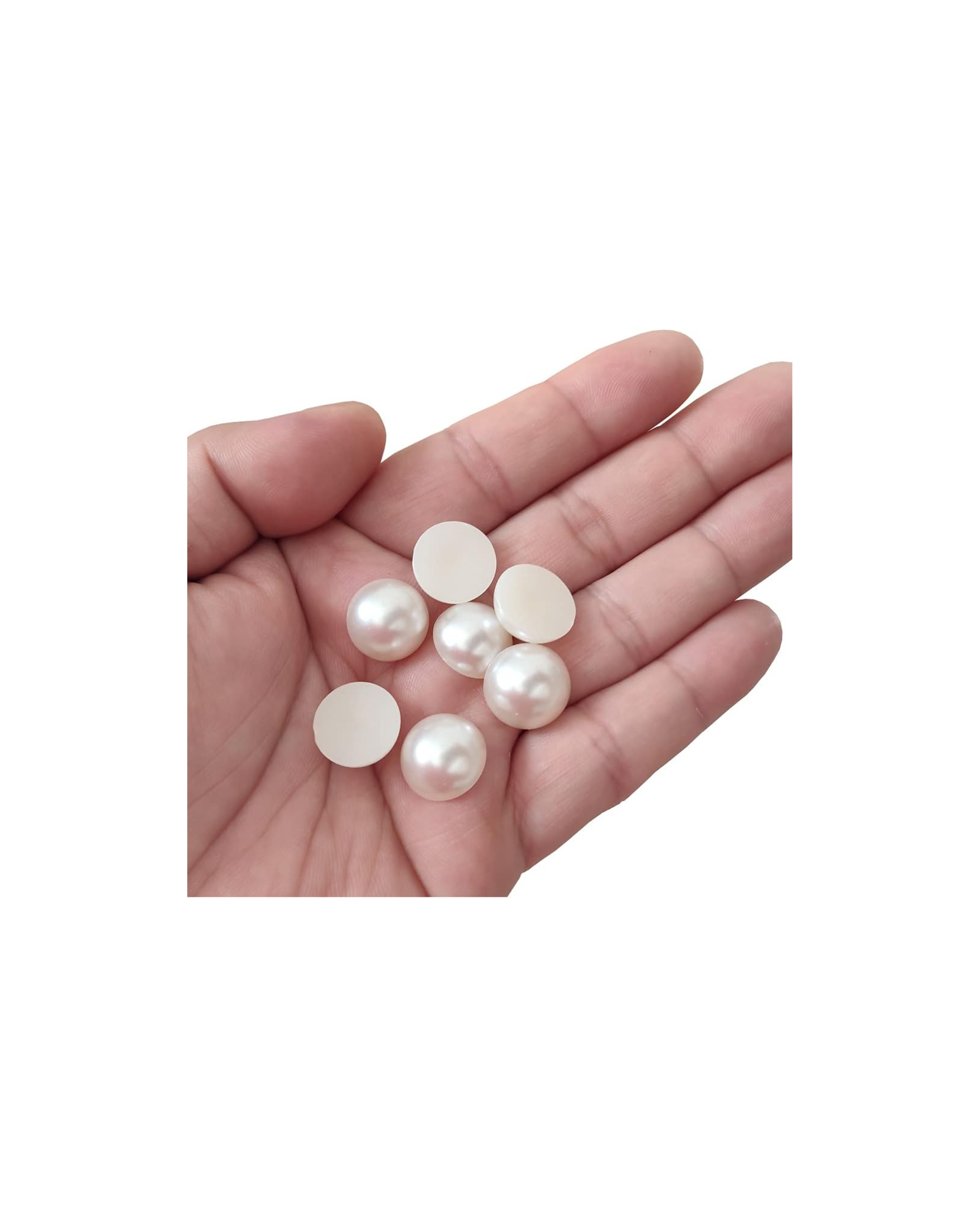 Creamy White Half-Dome Hair Jewelry