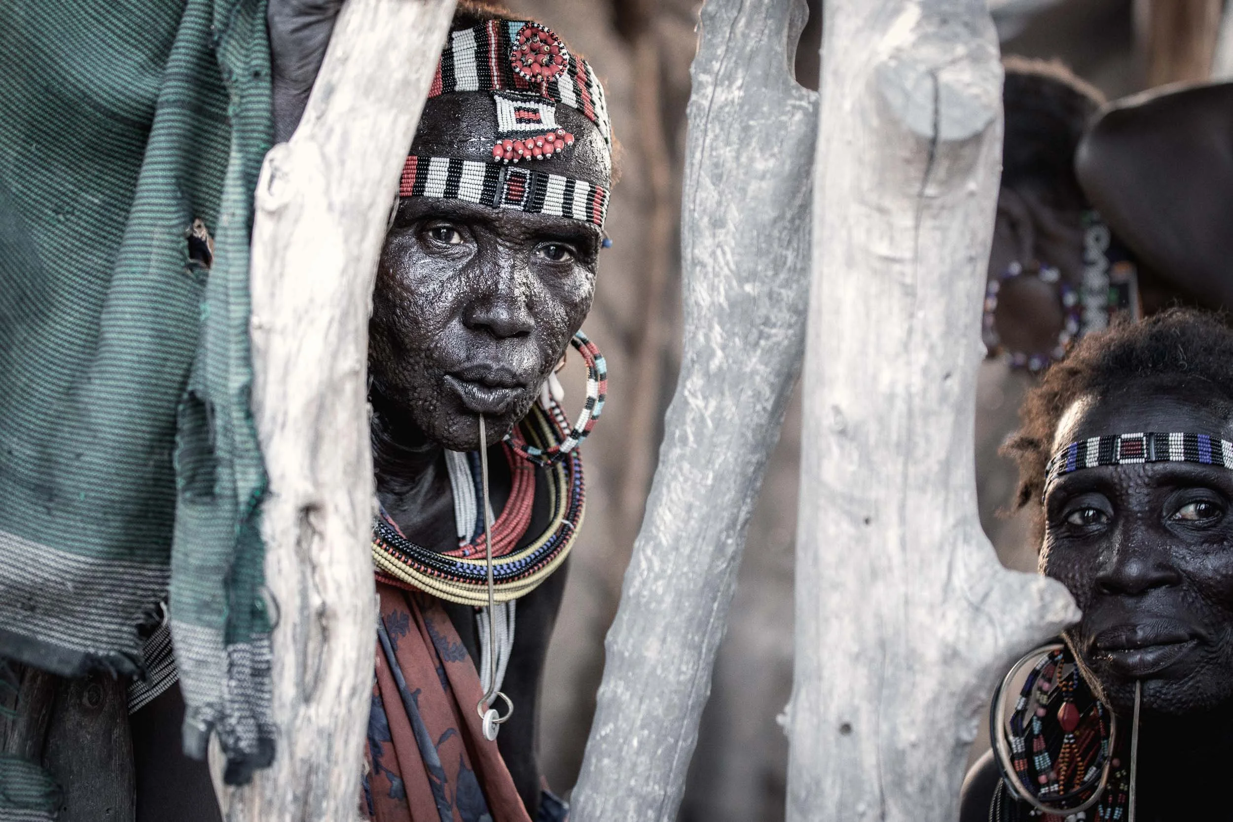 Jiye women with traditional headdress, South Sudan