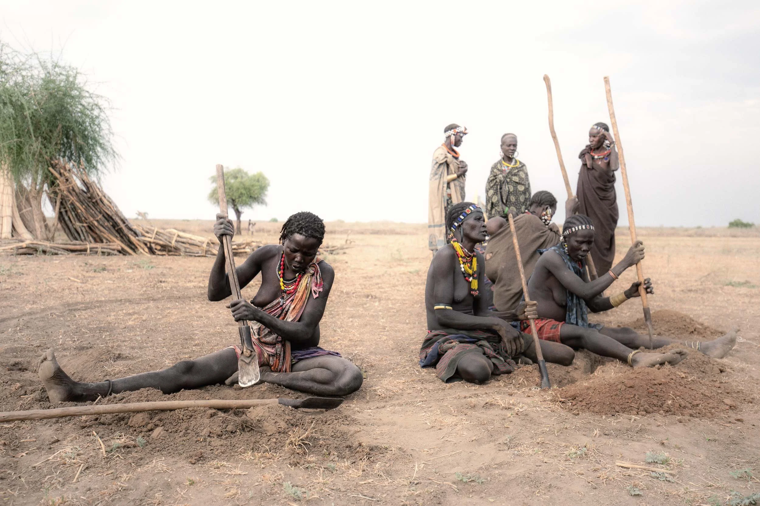 Jiye women digging ditch, South Sudan