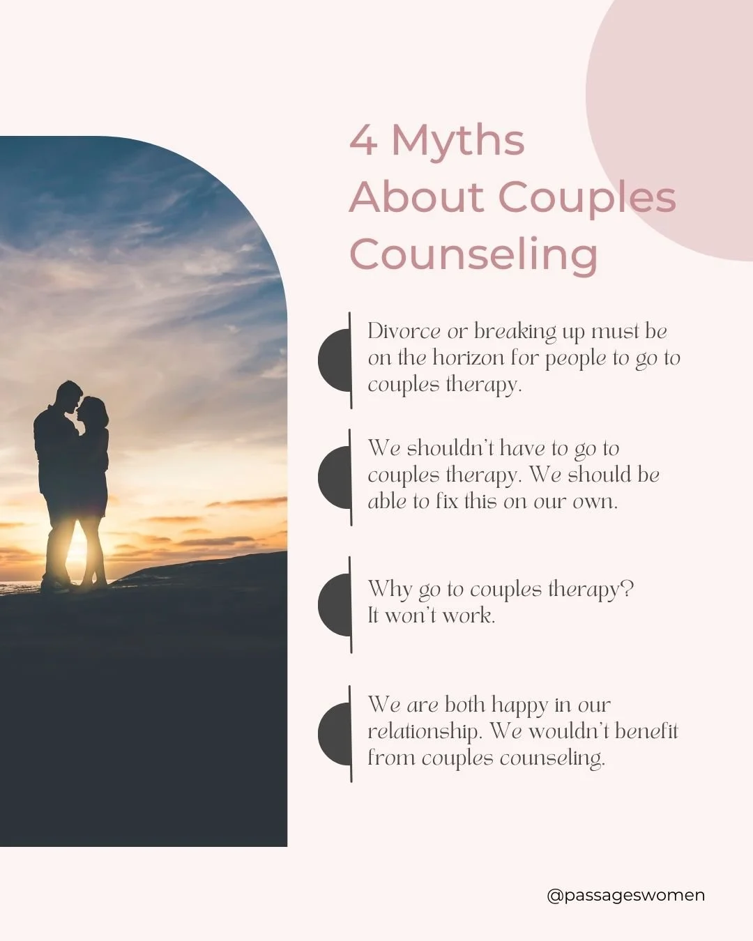 💔 Many couples shy away from counseling because of these common myths! Don't let these misconceptions hold you back from a healthier relationship. Remember, seeking help is a sign of strength, not weakness. Some of the many benefits of seeking couns