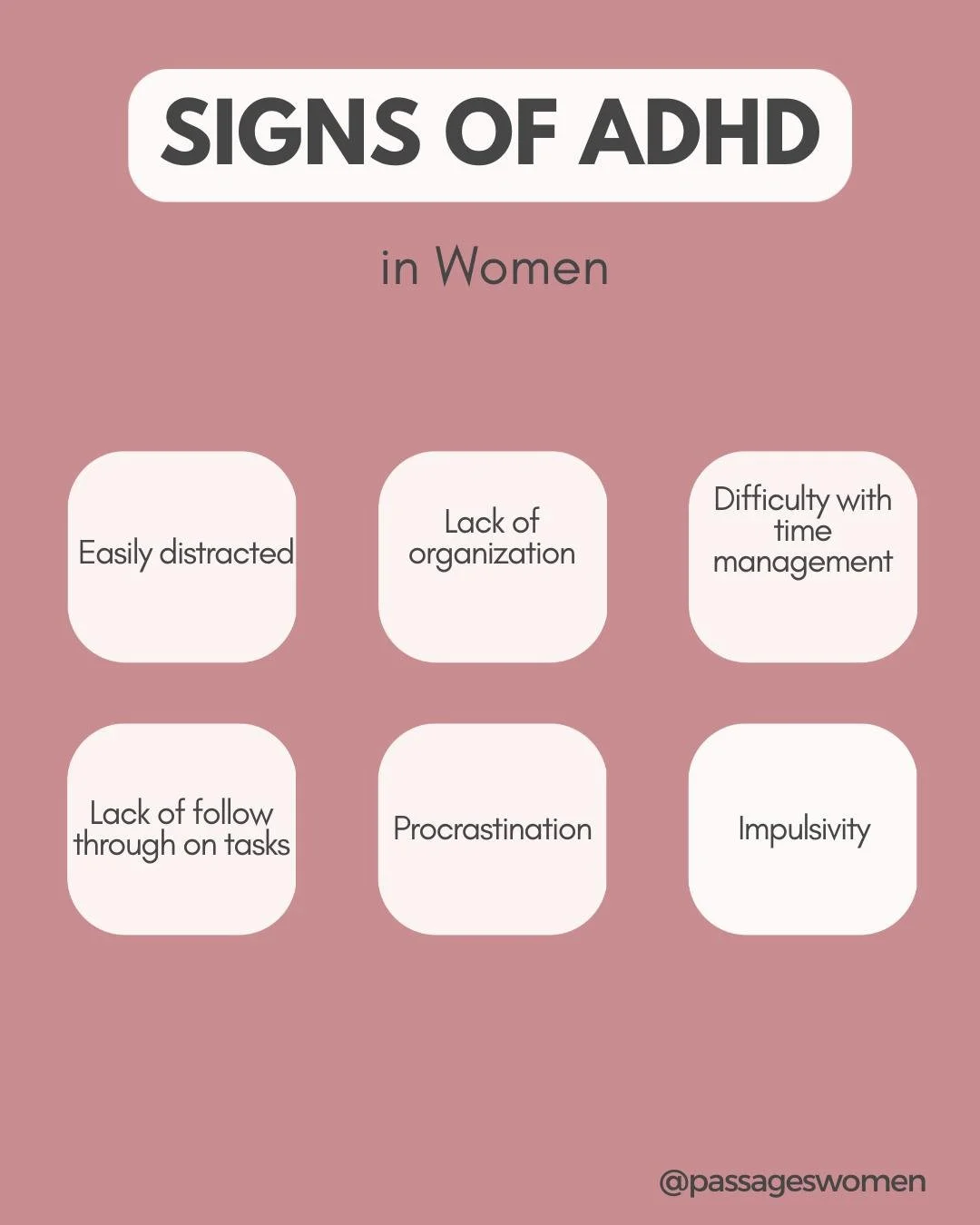 Attention-deficit/hyperactivity disorder (ADHD) can cause different symptoms in females than in males. Females with ADHD are more prone to inattention. This can include problems with organizing or finishing tasks, following instructions, or paying at
