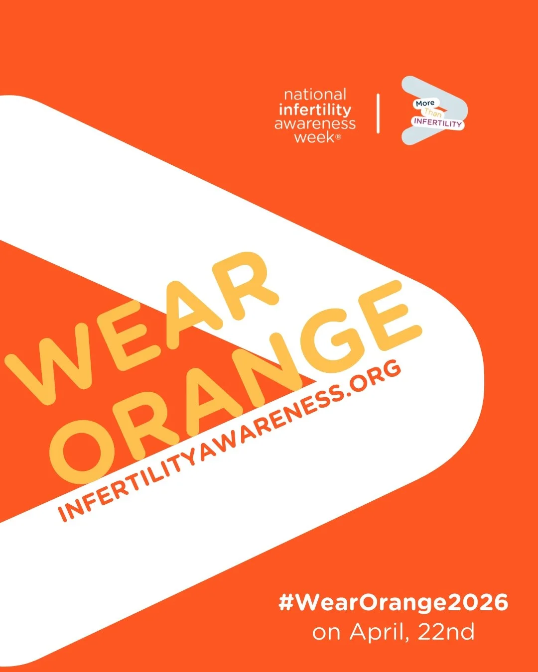 🧡 We #WearOrange2026 today to help raise awareness throughout this week for National Infertility Awareness!

 🧡 Orange represents warmth, hope, and forward movement. And today, it represents visibility. Wear orange in any way that feels right to yo