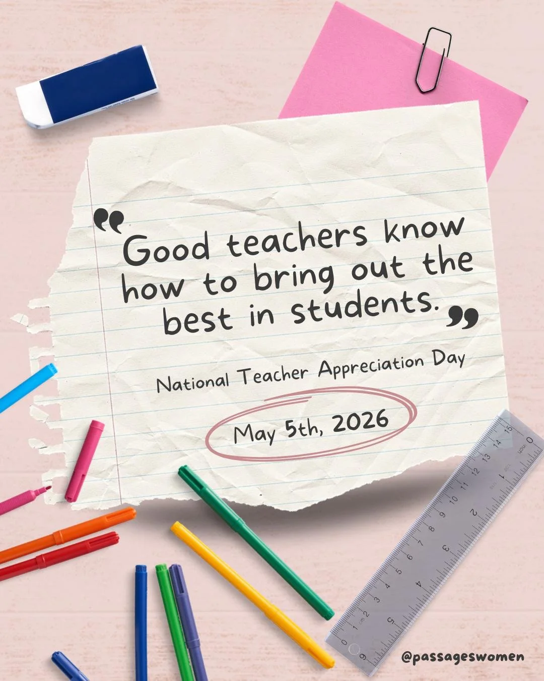 🖍️📓 Celebrating National Teacher Appreciation Day!!

To the teachers who show up day after day with patience, creativity, and heart&mdash;thank you. 🍎✨

You do so much more than teach lessons. You inspire confidence, nurture growth, and create saf