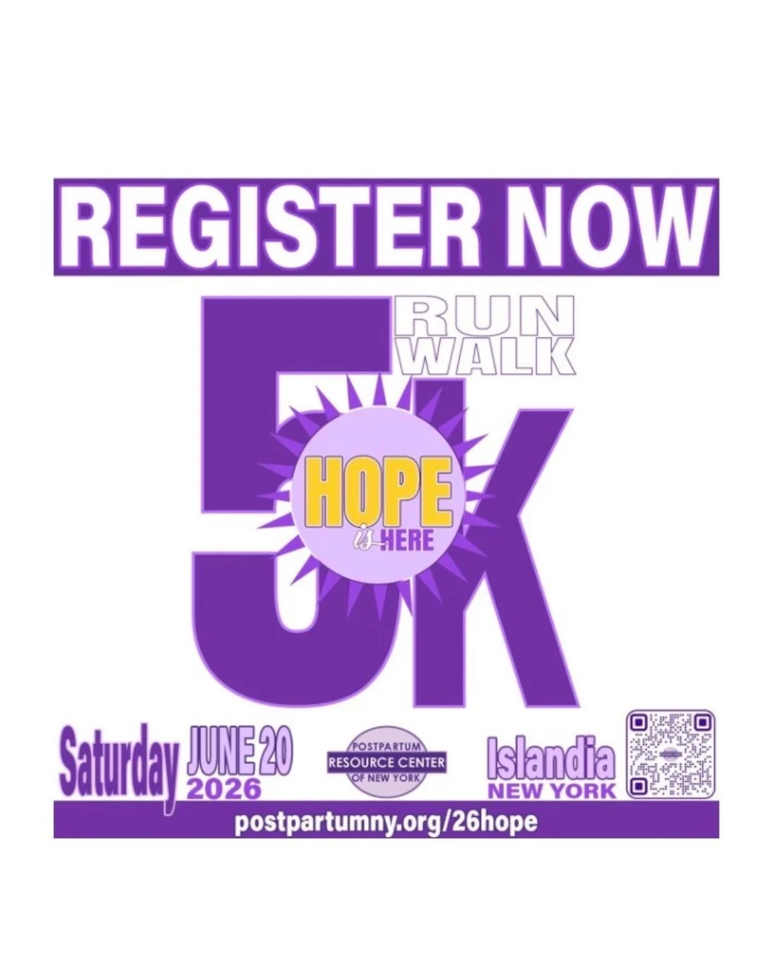 💜Join Team Passages Wellness &amp; Counseling for Women as we participate in the Hope is Here 5K Run/ Walk presented by the Postpartum Resource Center of New York (PPRCNY) on Saturday, June 20th to support parental mental health!

📍Location: First 