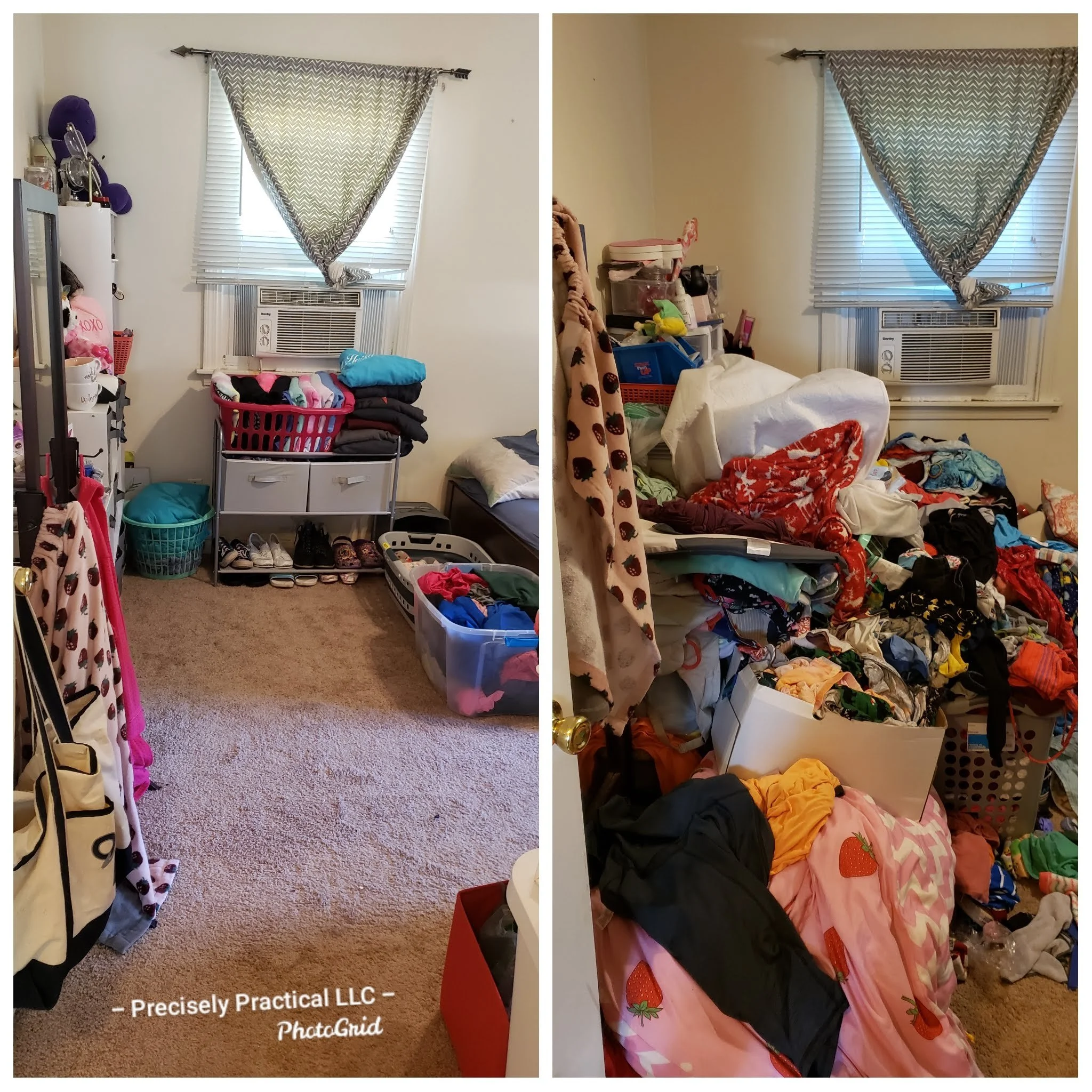 Bedroom with inadequate clothing storage