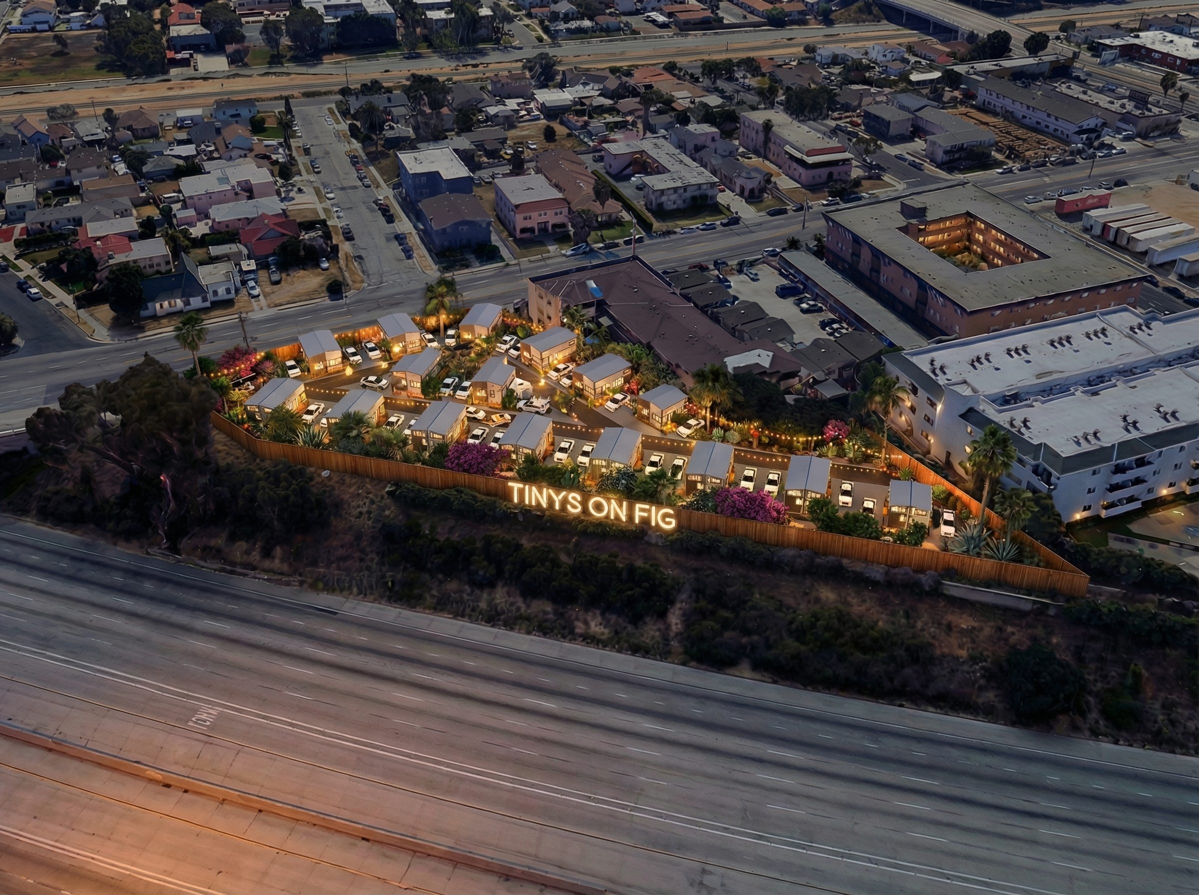 TINYS on FIG- render from 110 freeway