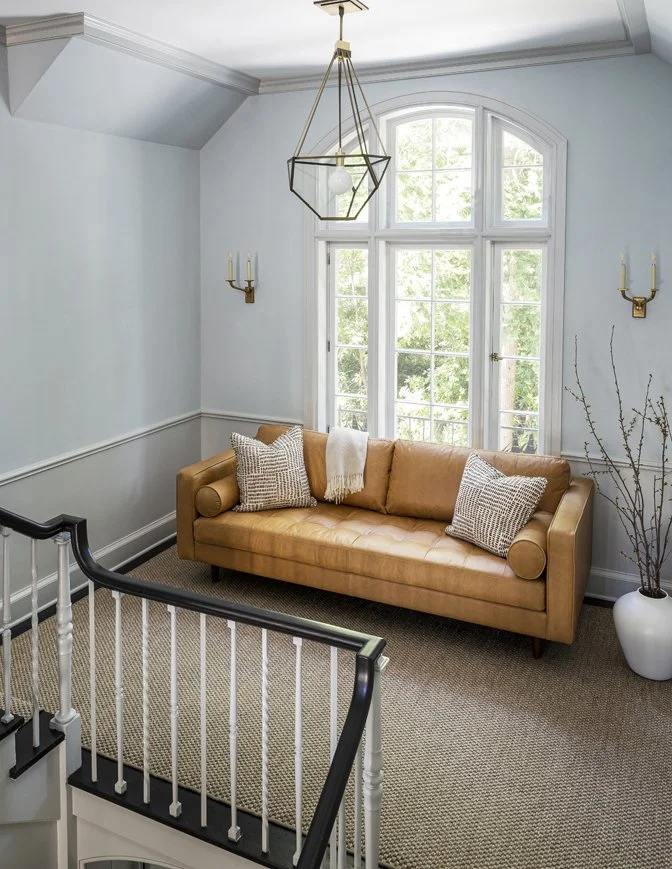 Staircase Landing-Sisal Runner-Moderm Pendant.jpg