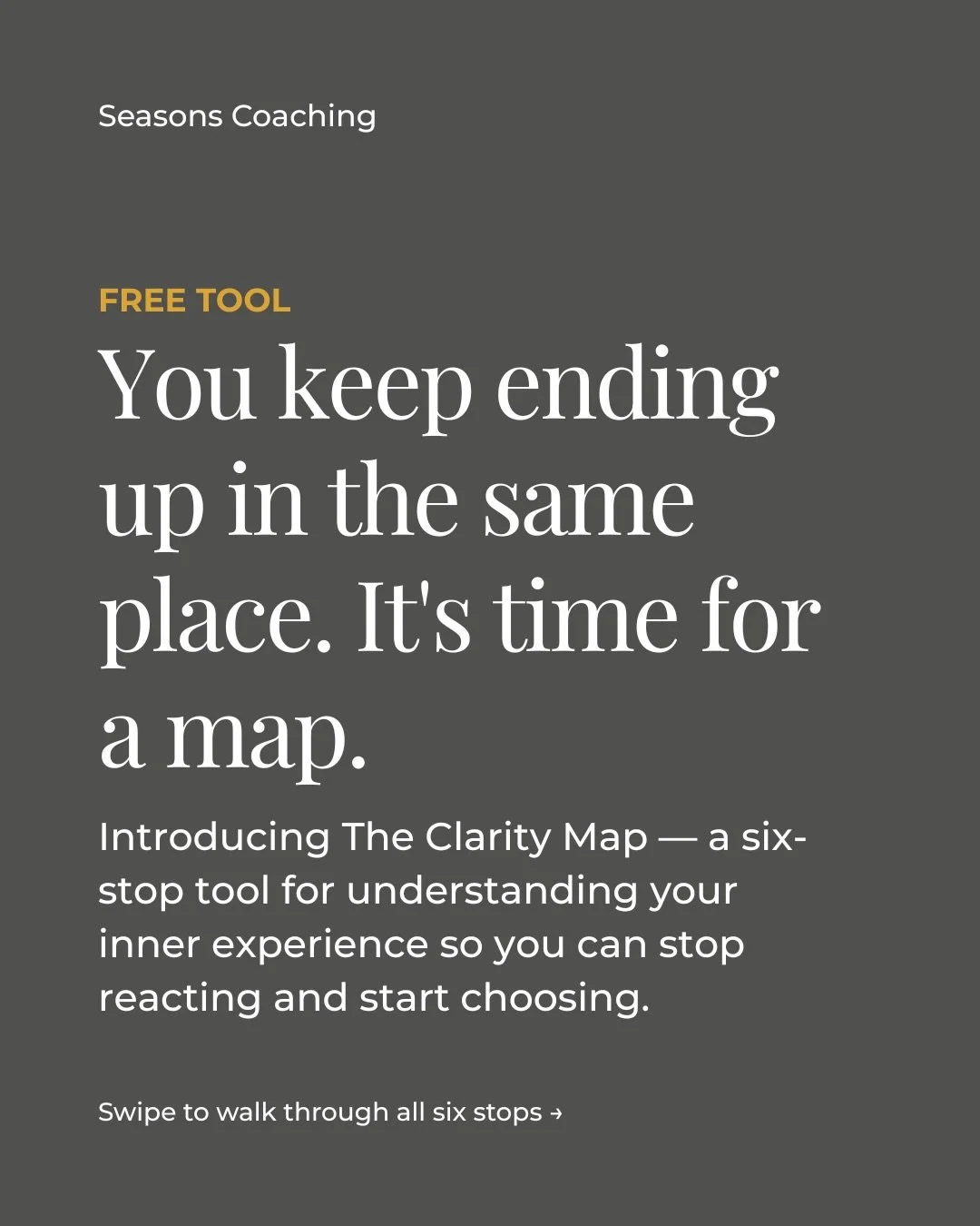 You keep ending up in the same place. 

Same conflict. Same reaction. Same version of yourself you promised you&rsquo;d leave behind. 

It isn&rsquo;t because something is wrong with you. It&rsquo;s because nobody ever gave you a map. 

Swipe through