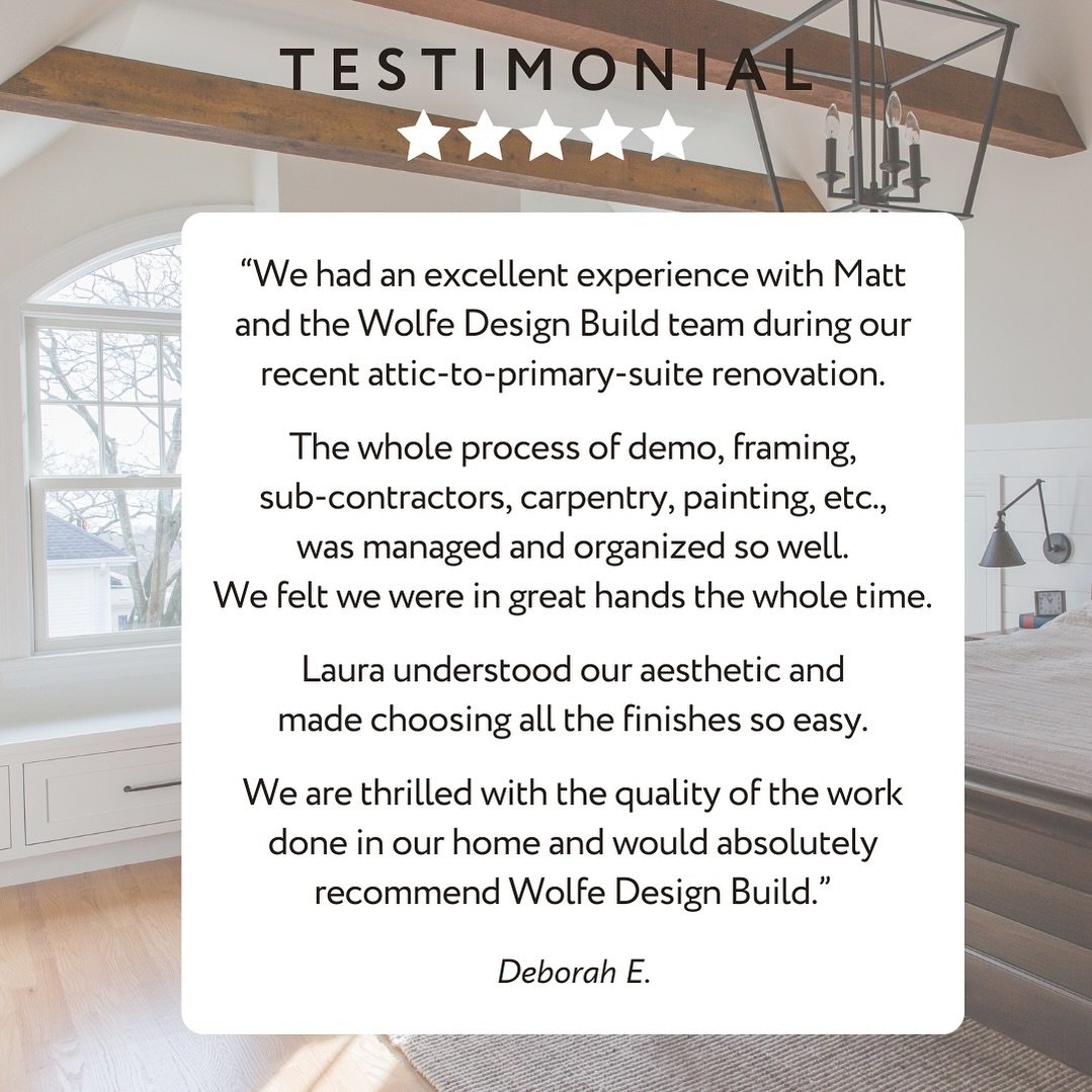 We work really hard to ensure that the entire renovation process is positive. It&rsquo;s always reassuring when our clients are happy with the experience and the quality of our work.

Thank you, Deborah, for the awesome review!
⭐️⭐️⭐️⭐️⭐️