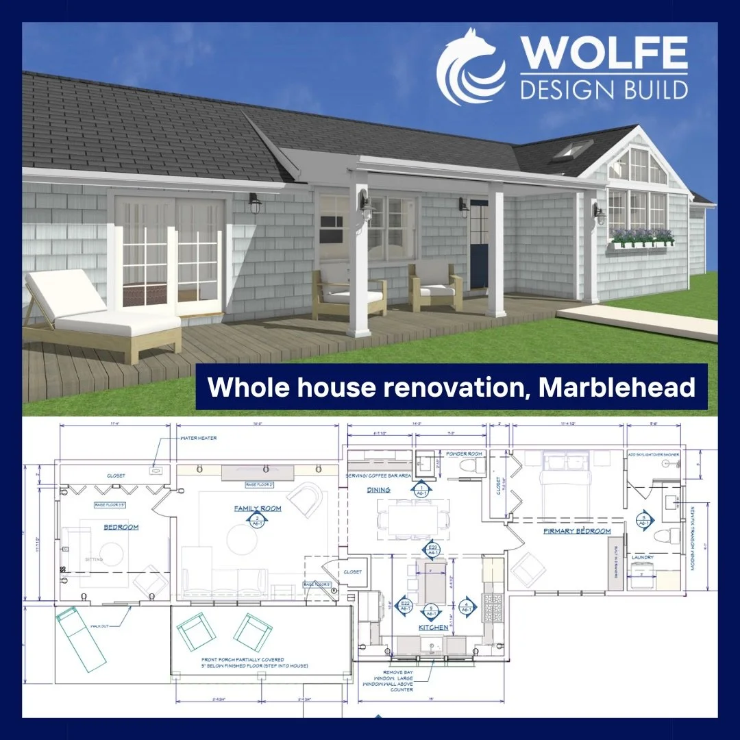 We&rsquo;re beginning a whole-house renovation in Marblehead, including the kitchen, bedrooms, living and dining spaces and more. We designed it with plenty of natural light and a warm, open layout perfect for gathering with extended family. With the