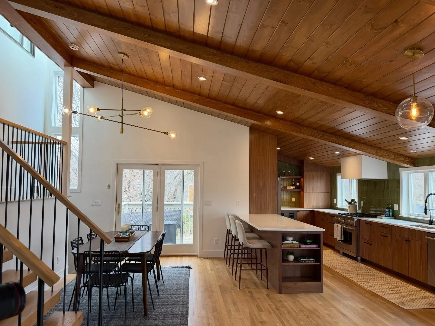 This before and after is unreal! What was once a choppy layout is now a seamless open concept kitchen, dining, and living space, all brought together in a stunning mid-century modern style.

More pics and video coming soon.