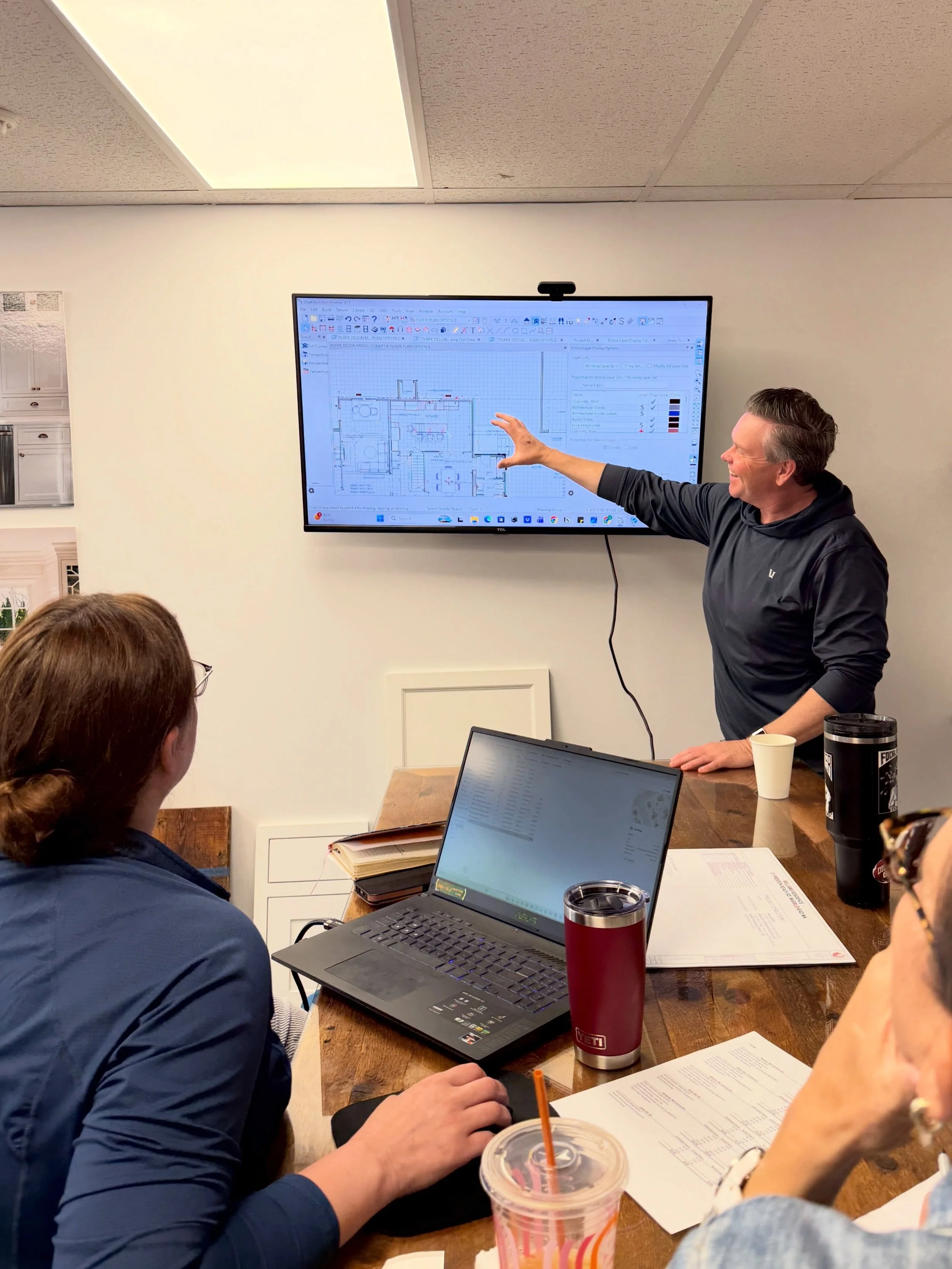 Behind every finished space is a whole lot happening long before construction begins.

While our crews are hard at work in the field each day, behind the scenes our team is drafting plans, creating designs, refining details, and sourcing selections f