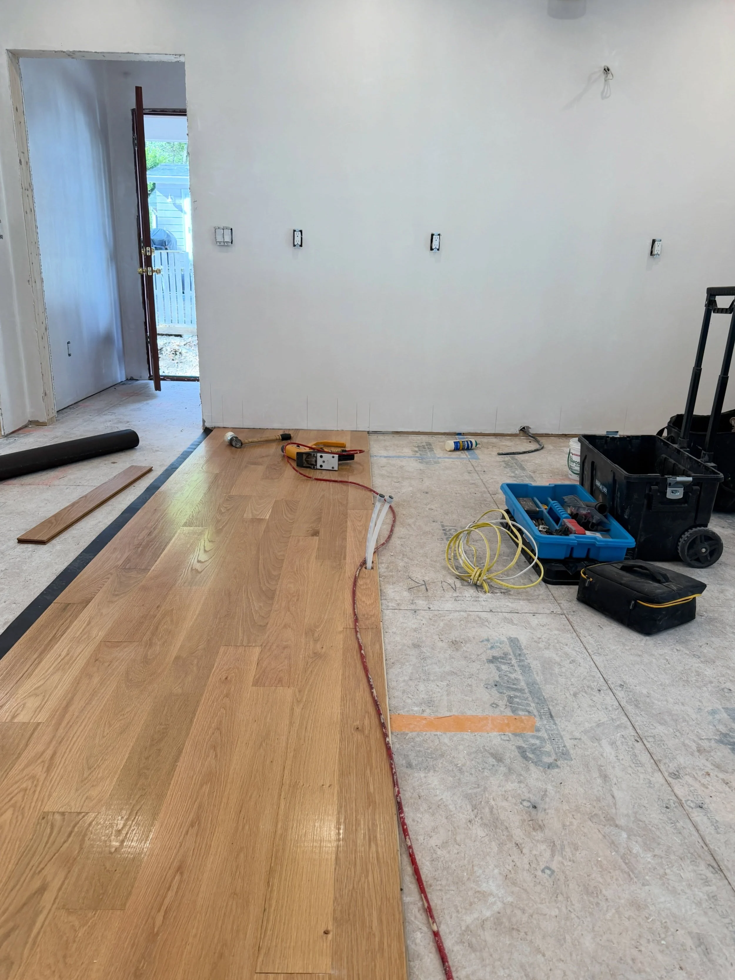 Wood floors are going in at our Marblehead house project!

Our friends at @saulnierfloors got started today installing premium 4-inch-wide white oak flooring. A beautiful foundation for the rest of this home to come together.