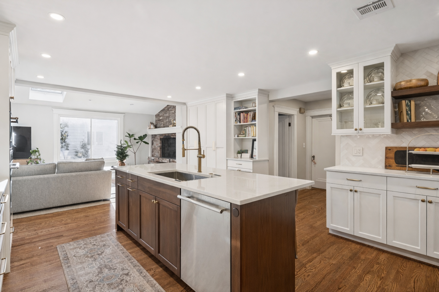 kitchen and living room