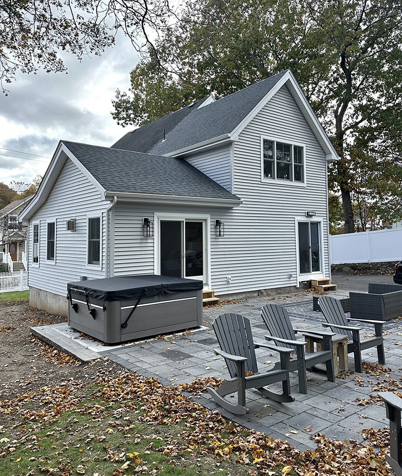 Two-story addition in Melrose