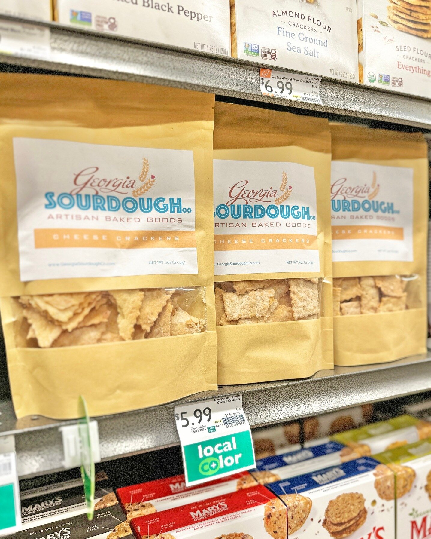 Georgia Sourdough Co. crackers are all made using the same starter that has been used from day one. Handmade from scratch, the crackers are rolled, baked and sliced into crackers each shaped as unique as the next. The best part? They're locally made!