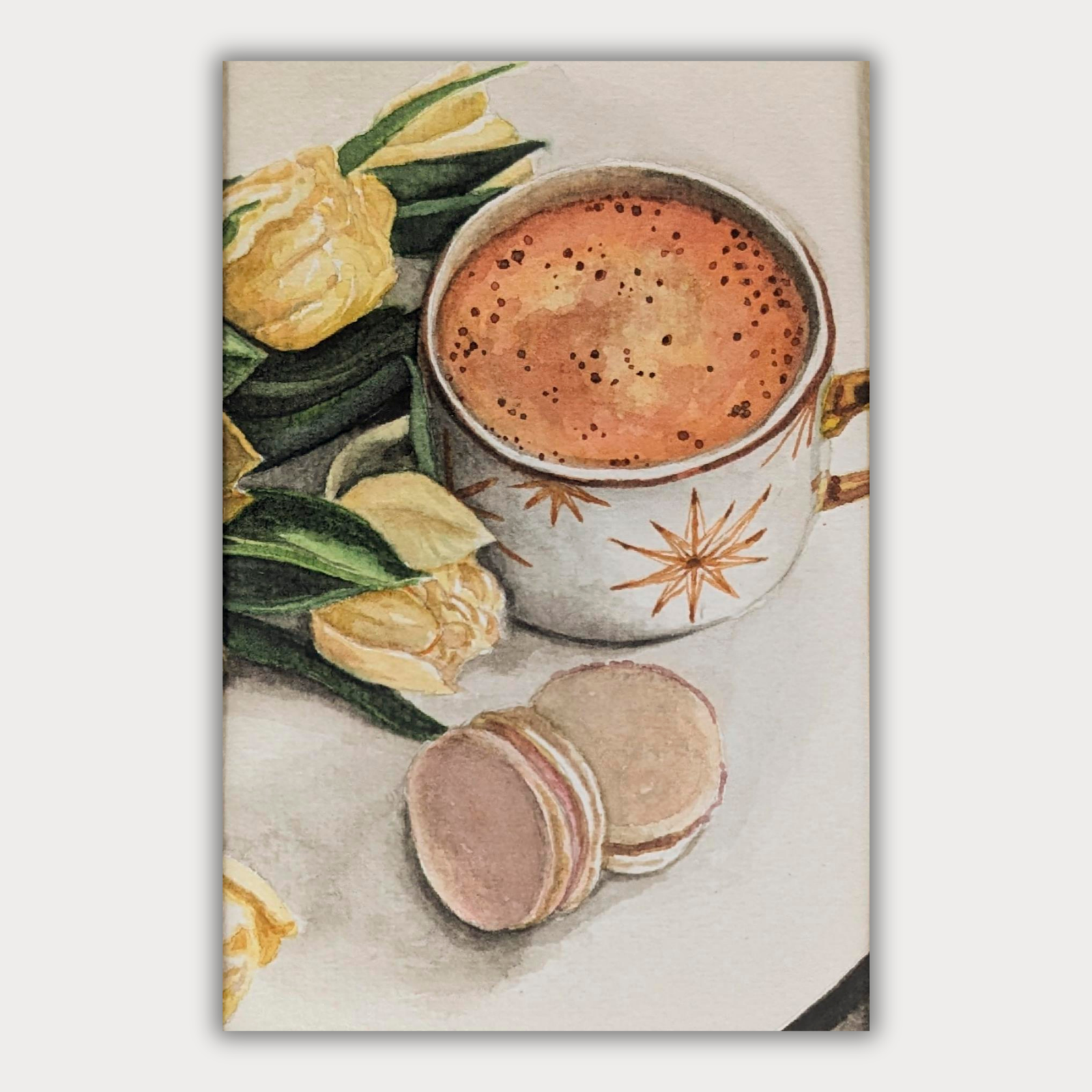 Tea with Macarons & Tulips (Print)