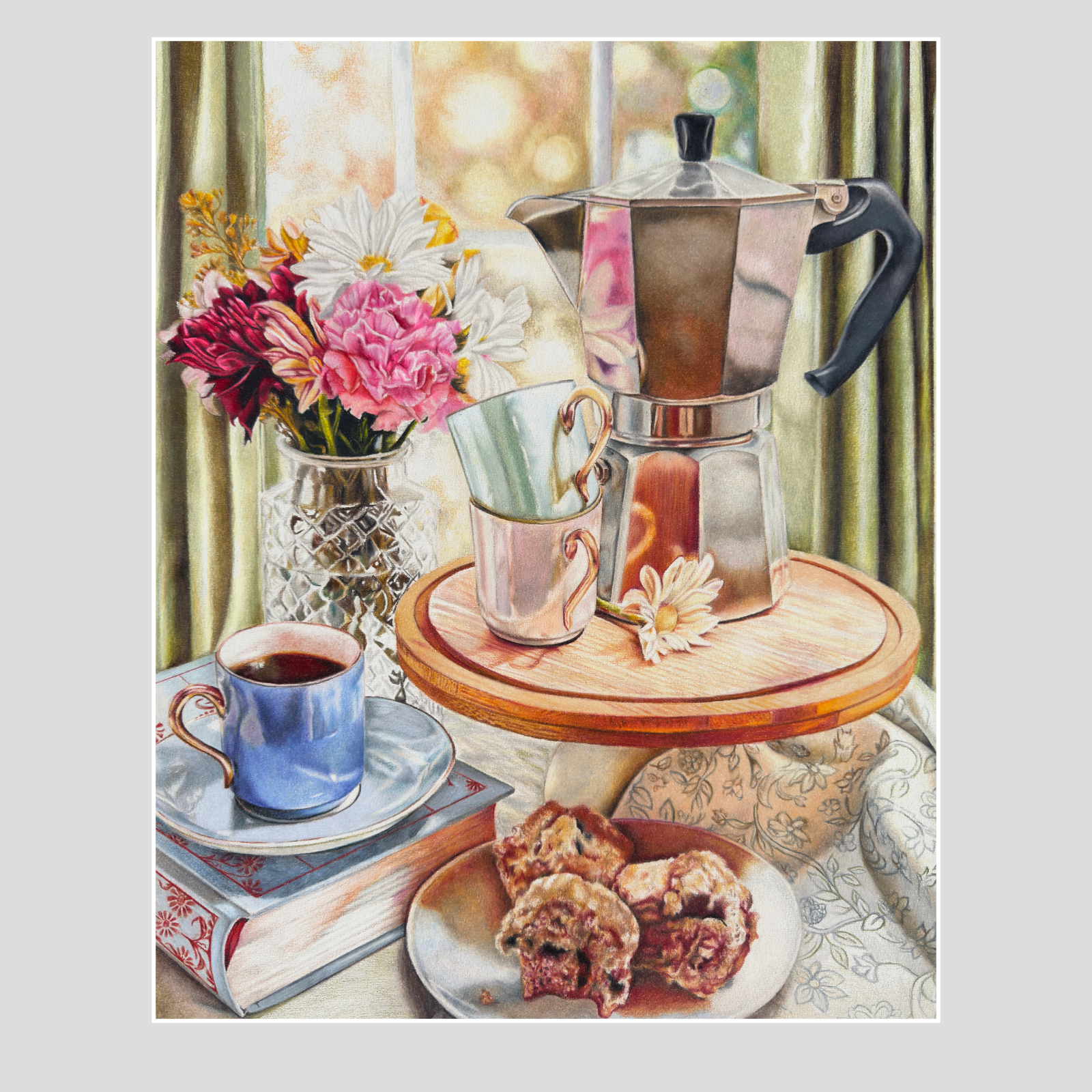 Elegant Afternoon: A Moka Pot Still Life