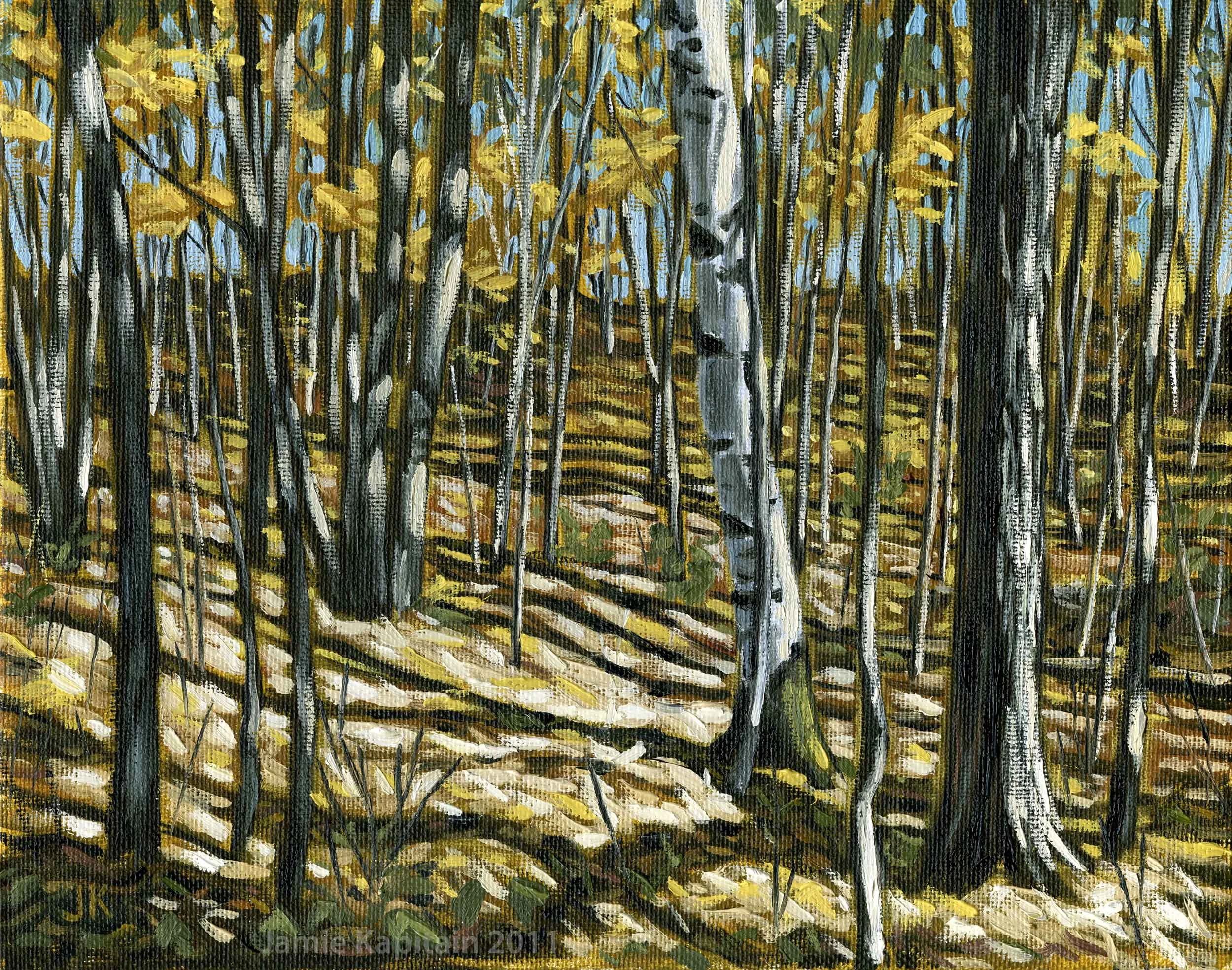 Late Autumn Near Fortescue Lake-Study, 2011, oil on canvas panel, 8x10 inches.