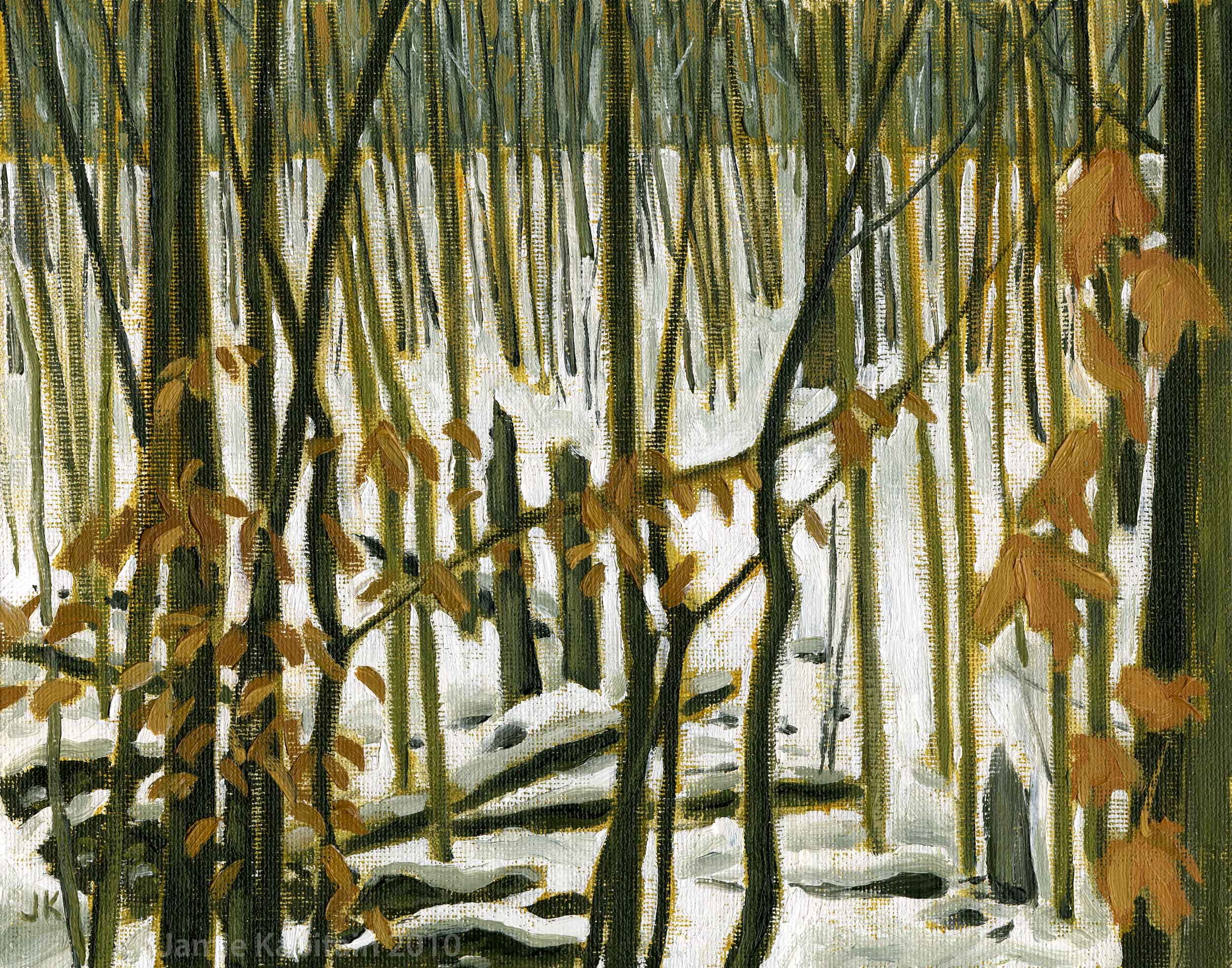 Winter Ravine, Collingwood-Study, 2010, oil on canvas board, 8x10 inches.