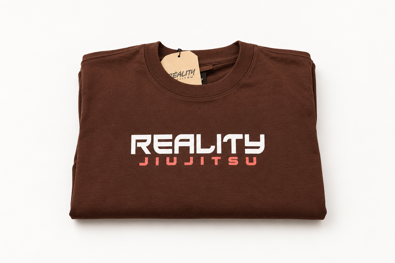 Chocolate Pink Folded Reality JiuJitsu Brown T-Shirt.png