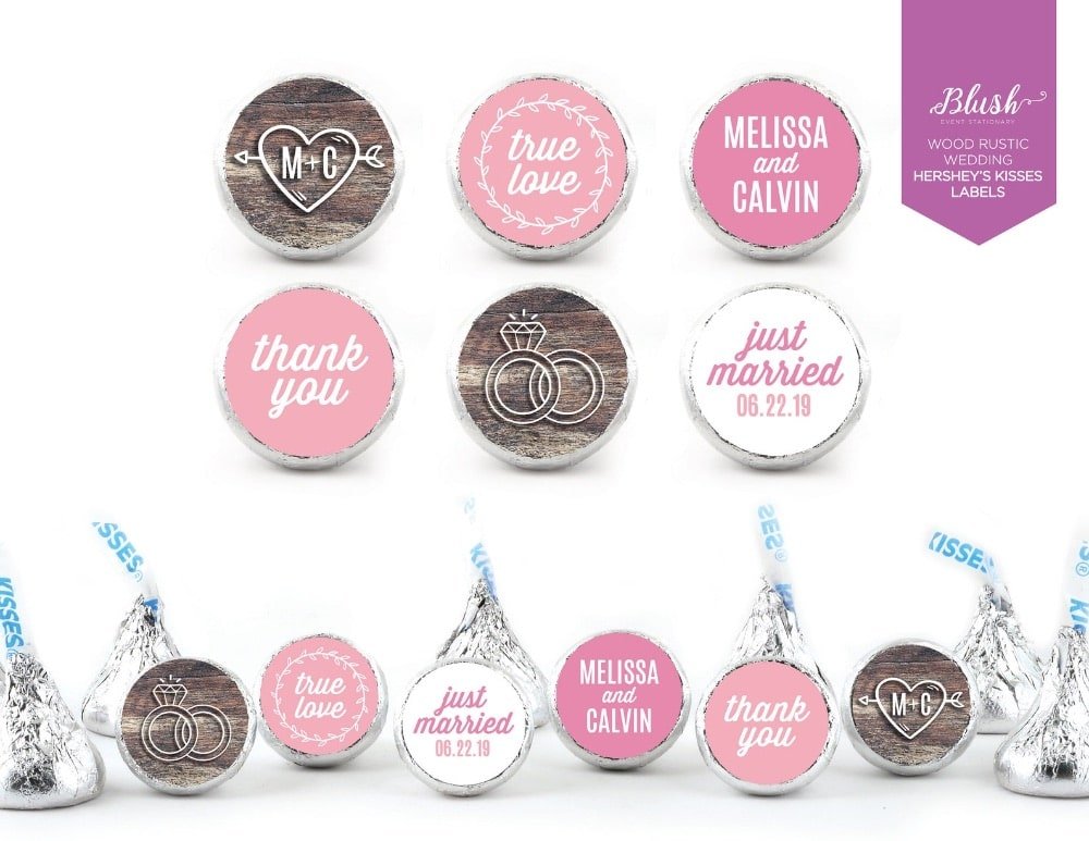 Pink Hershey Labels