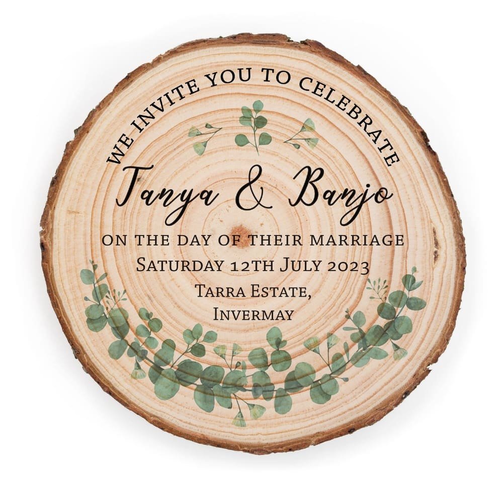 Wood Wedding Invitation, by Stringybarksupplies
