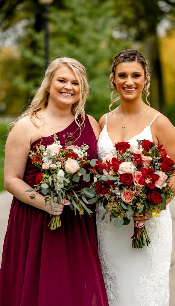 Plum, burgundy and navy blue wedding for fall and winter wedding