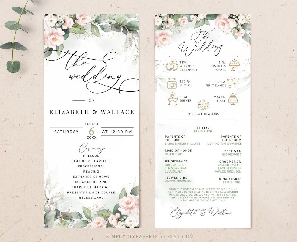 Wedding Programs by SimplyDIYPaperie