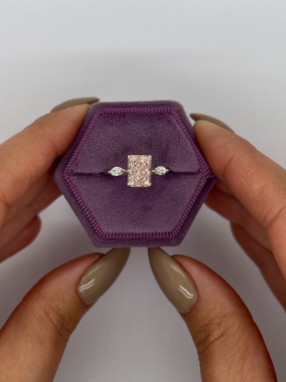 Fancy Pink Diamond Engagement Ring by KosherDiamond