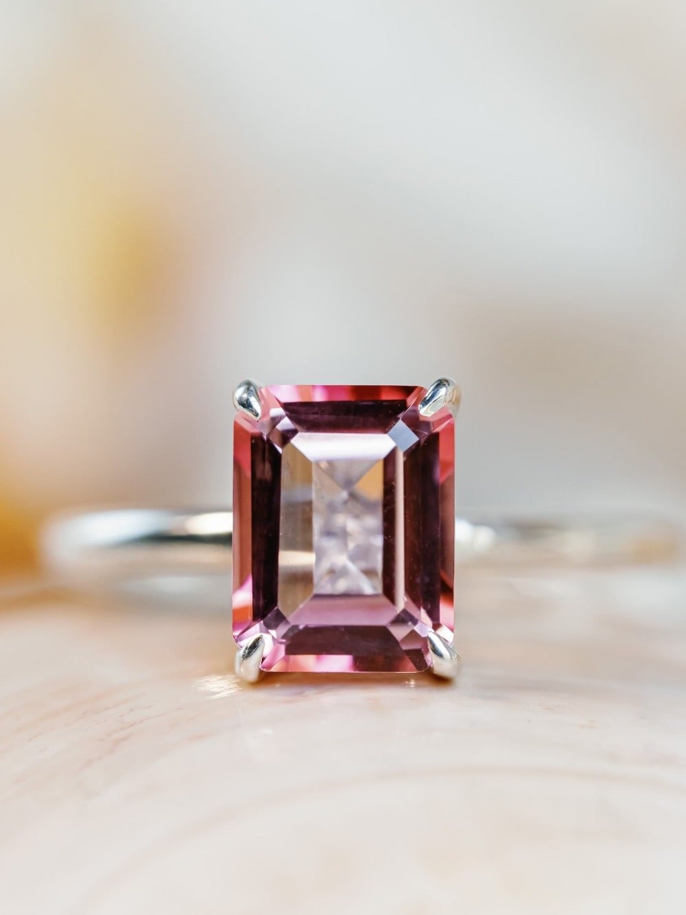 Solitaire Pink Topaz Ring by ScottBonomoDiamonds