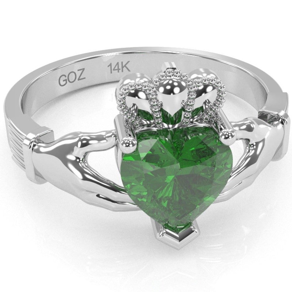 Irish Emerald Engagement Ring by GemsOfZodiac