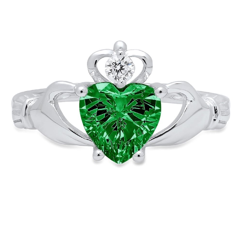 Emerald Claddagh Engagement Ring by ClaraPucci